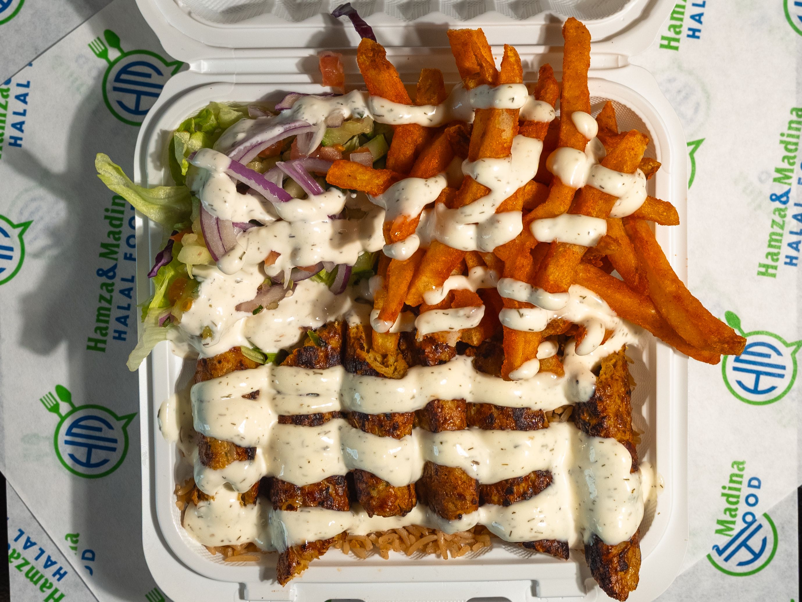 Kofta Kabab Over Rice.