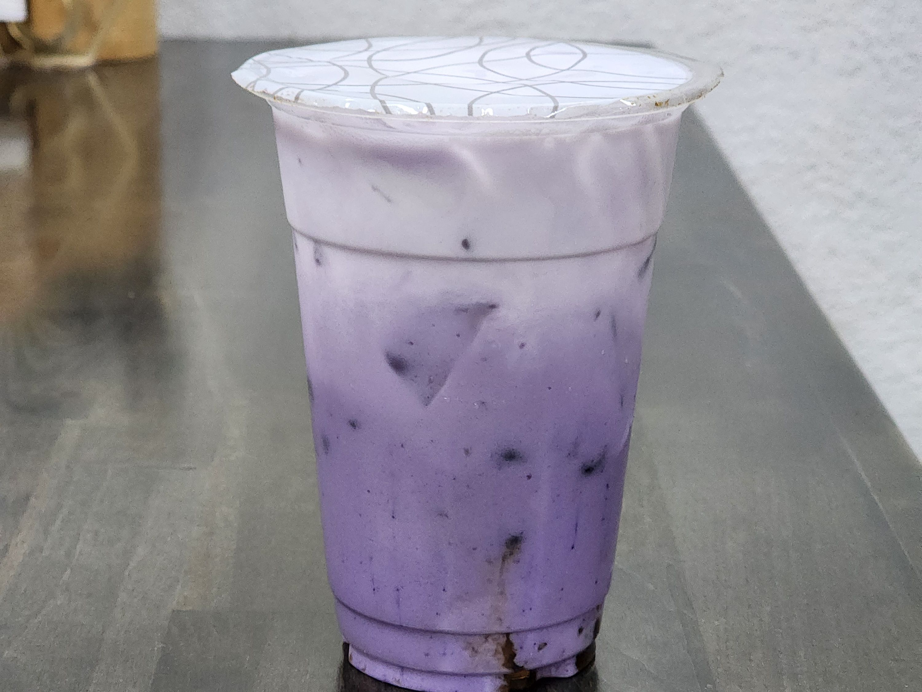 Taro Latte With Boba.