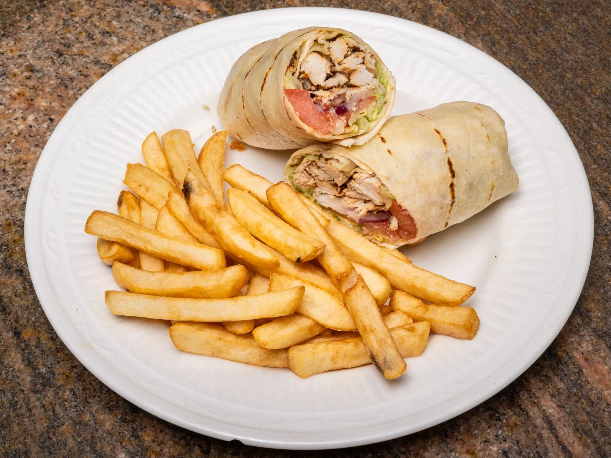 Grilled Chicken Wrap, Lettuce, Tomato, Mayo