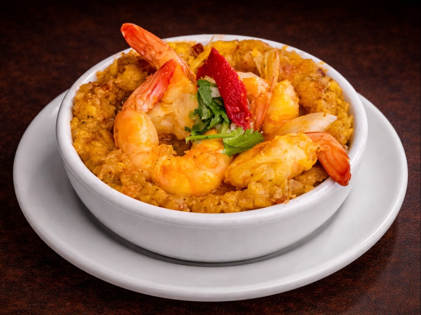 #30 Mofongo Con Camarones.