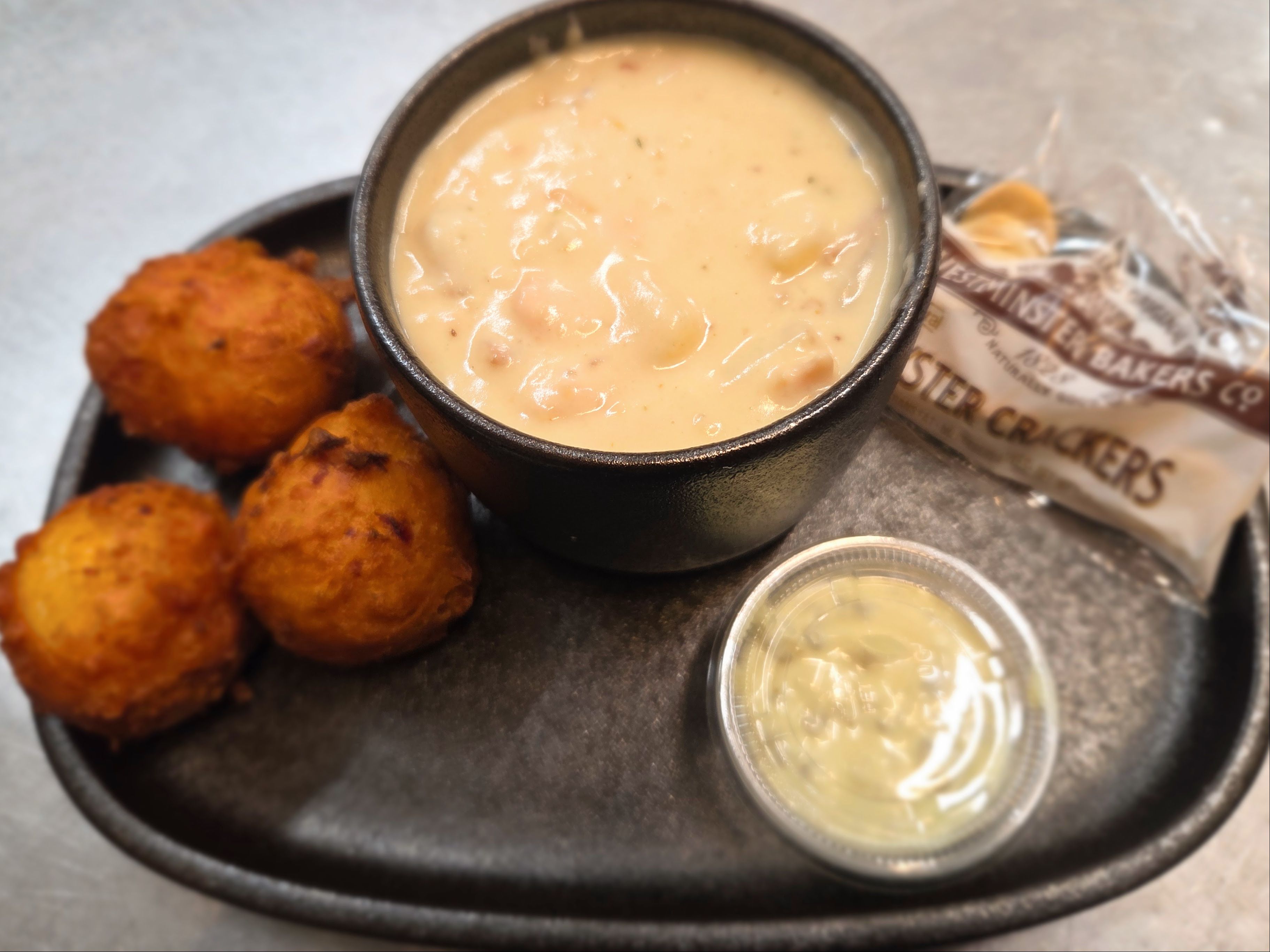 Clam Cakes And Chowder Combo.