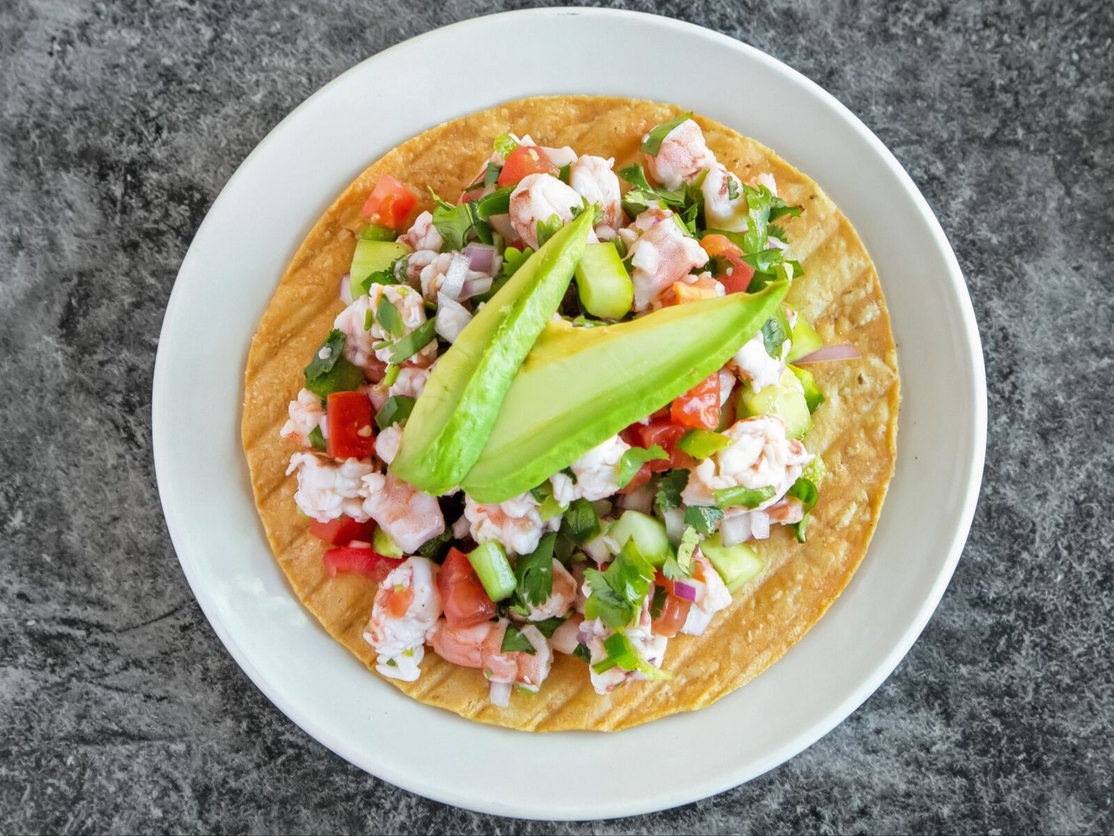 Shrimp Tostada.