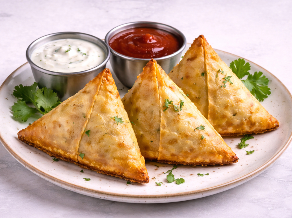 3.Samosa & Veg Curry.