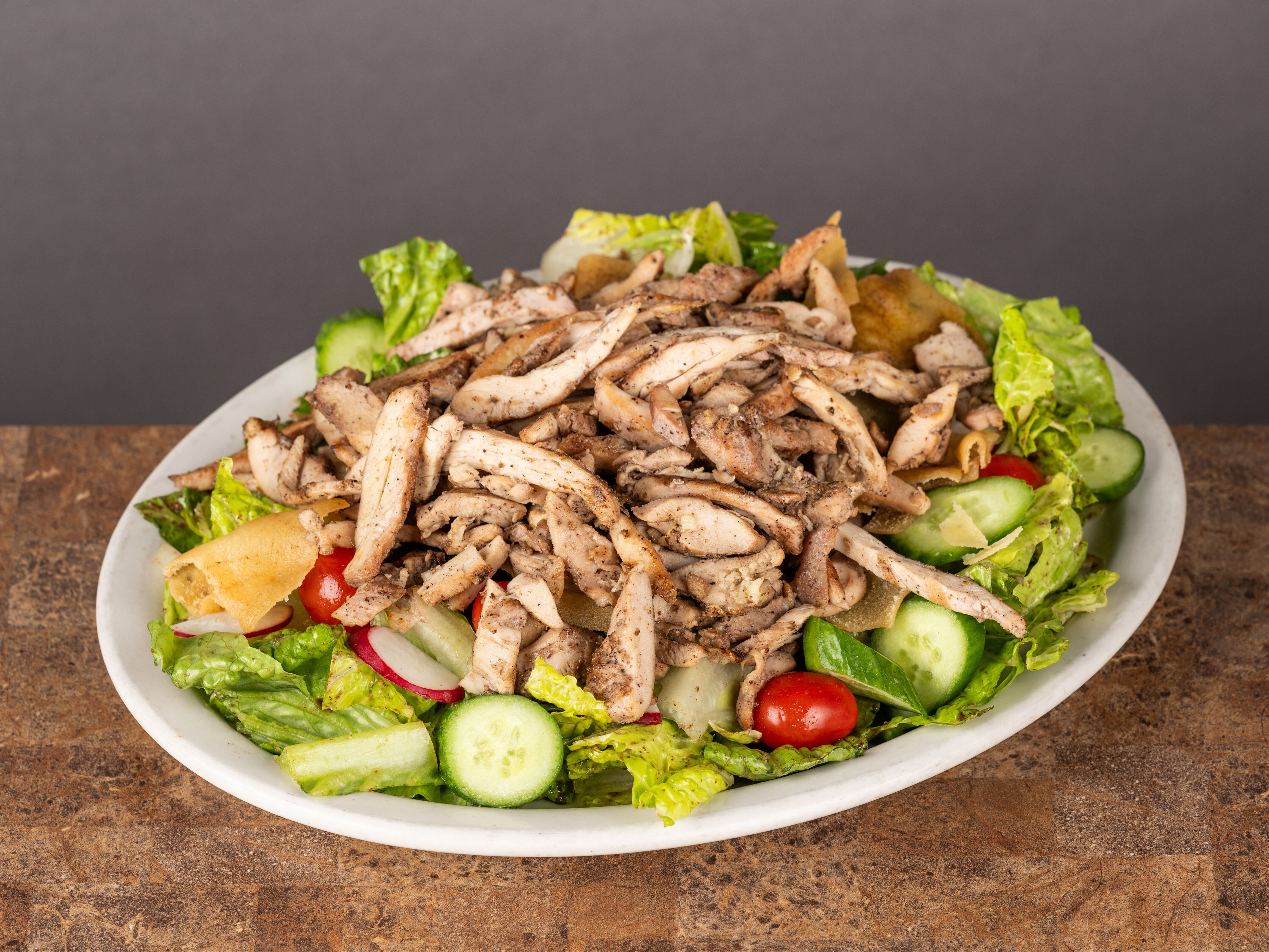 Large Chicken Shawarma Fattoush Salad.