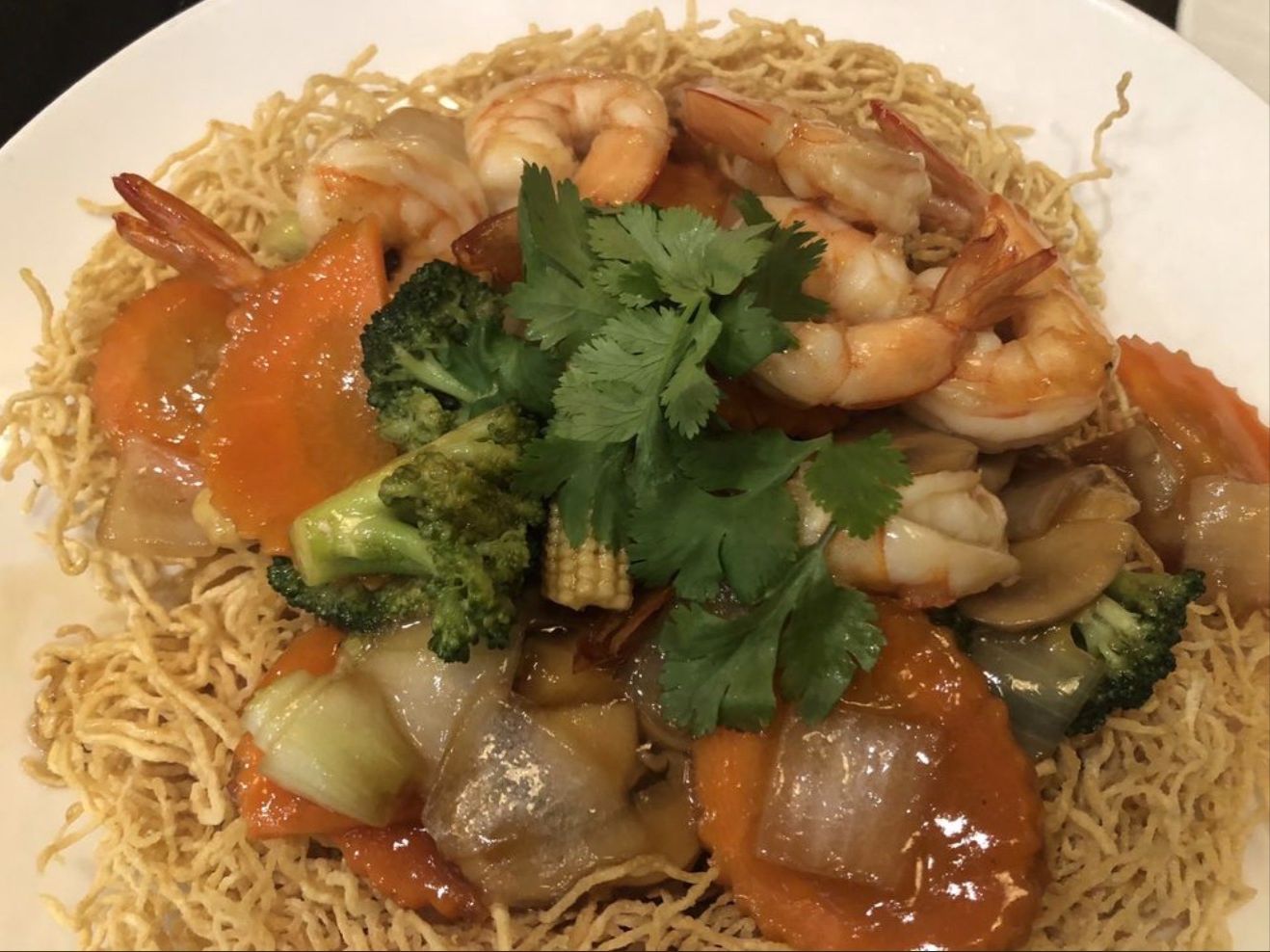 Vegetarian Crispy Egg Noodle (Mì Xào Giòn Chay).