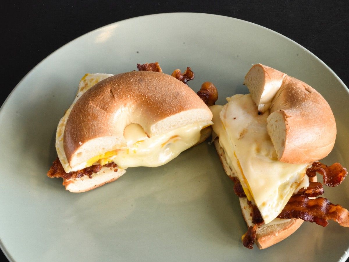 Meat, Egg, Cheese Sandwich.
