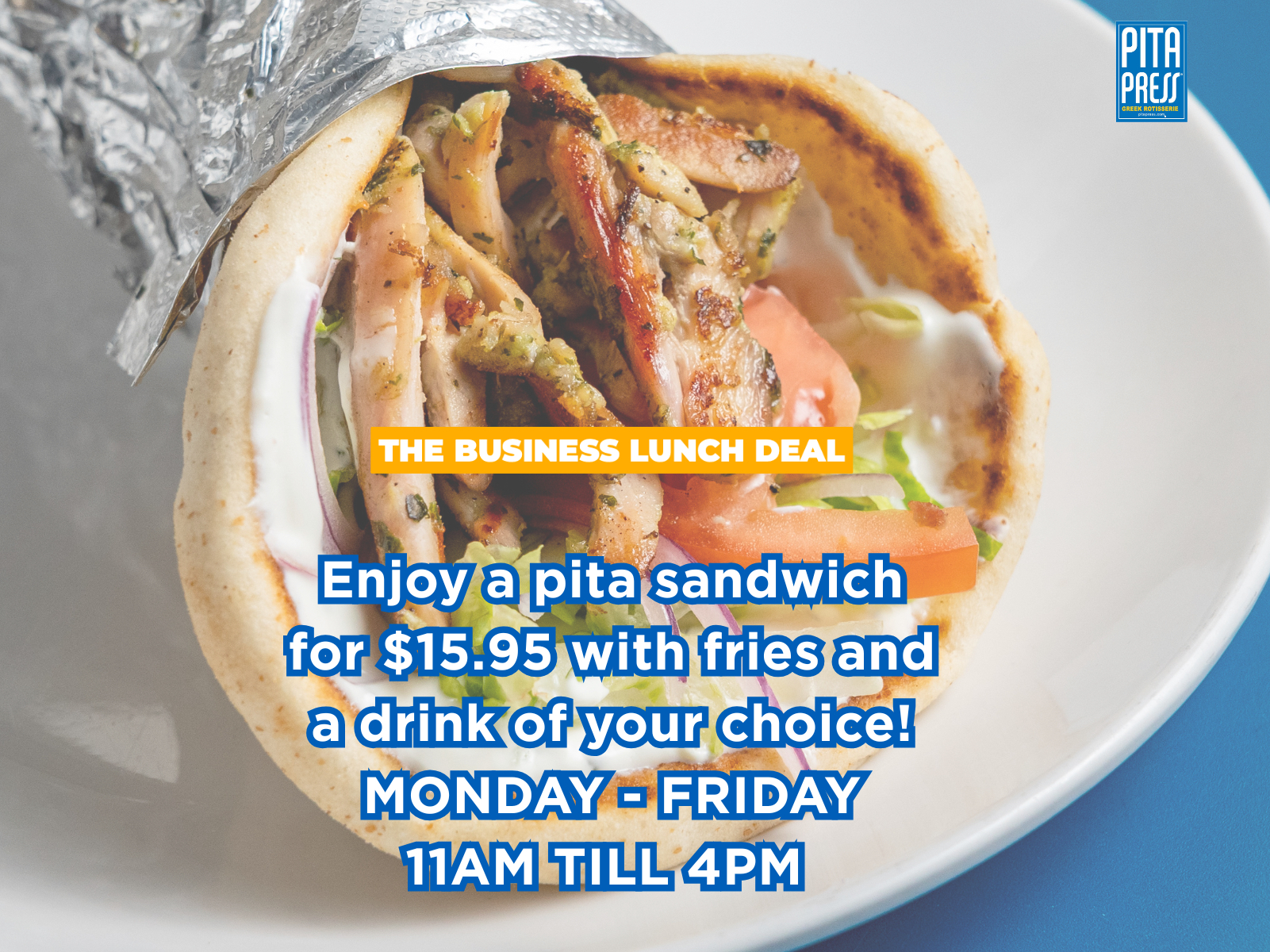 Lunch Deal Lamb and Beef Pita.