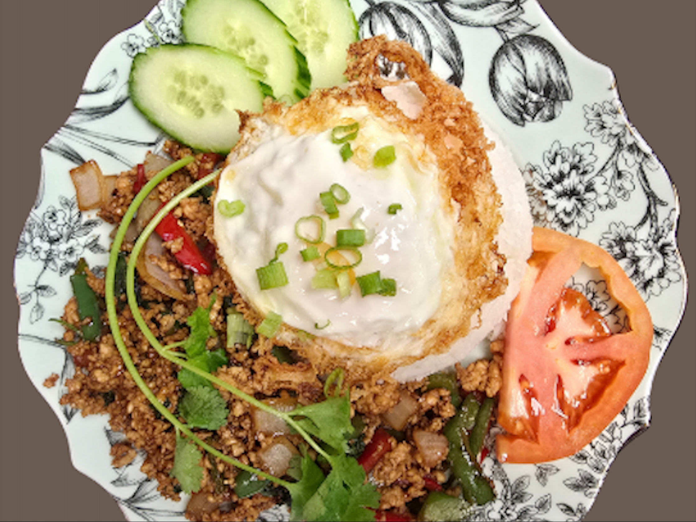 Pad Ga Pao (Basil Stir Fry) w/ Egg.