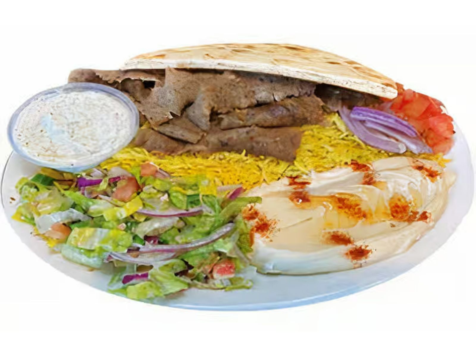 Gyro Tray/12 Pita/Tzatziki/onion & Tomato
