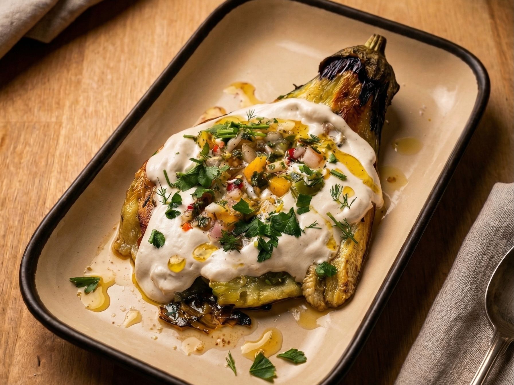 Grilled Eggplant (chimichurri).