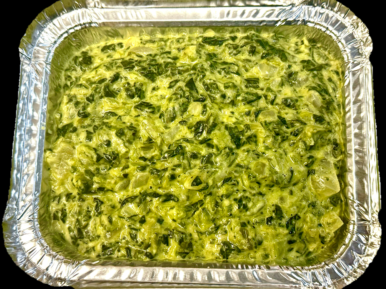 Large Full Tray Homemade Creamed Spinach.