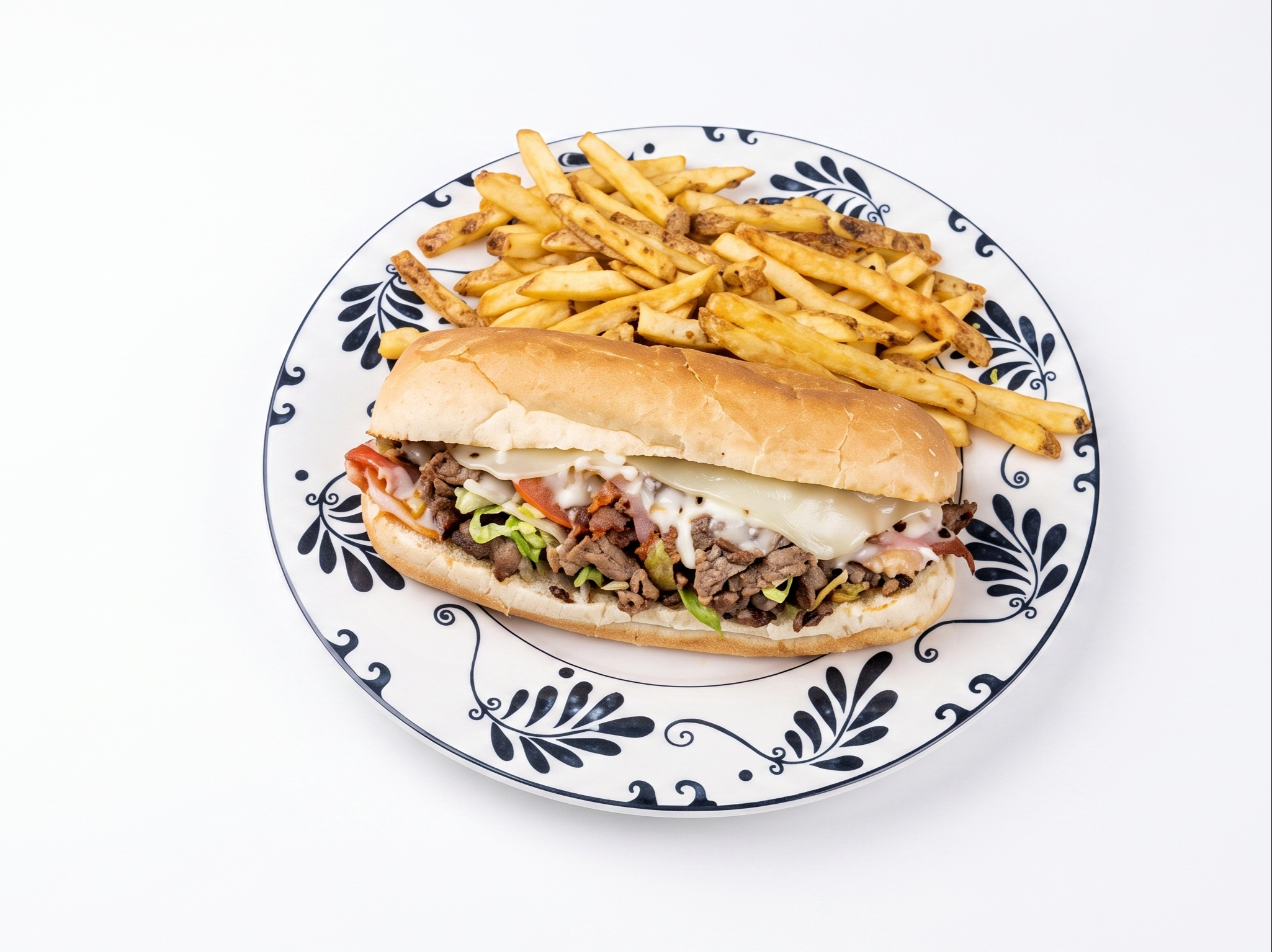 Steak Deluxe Sub (with a bag of chips).