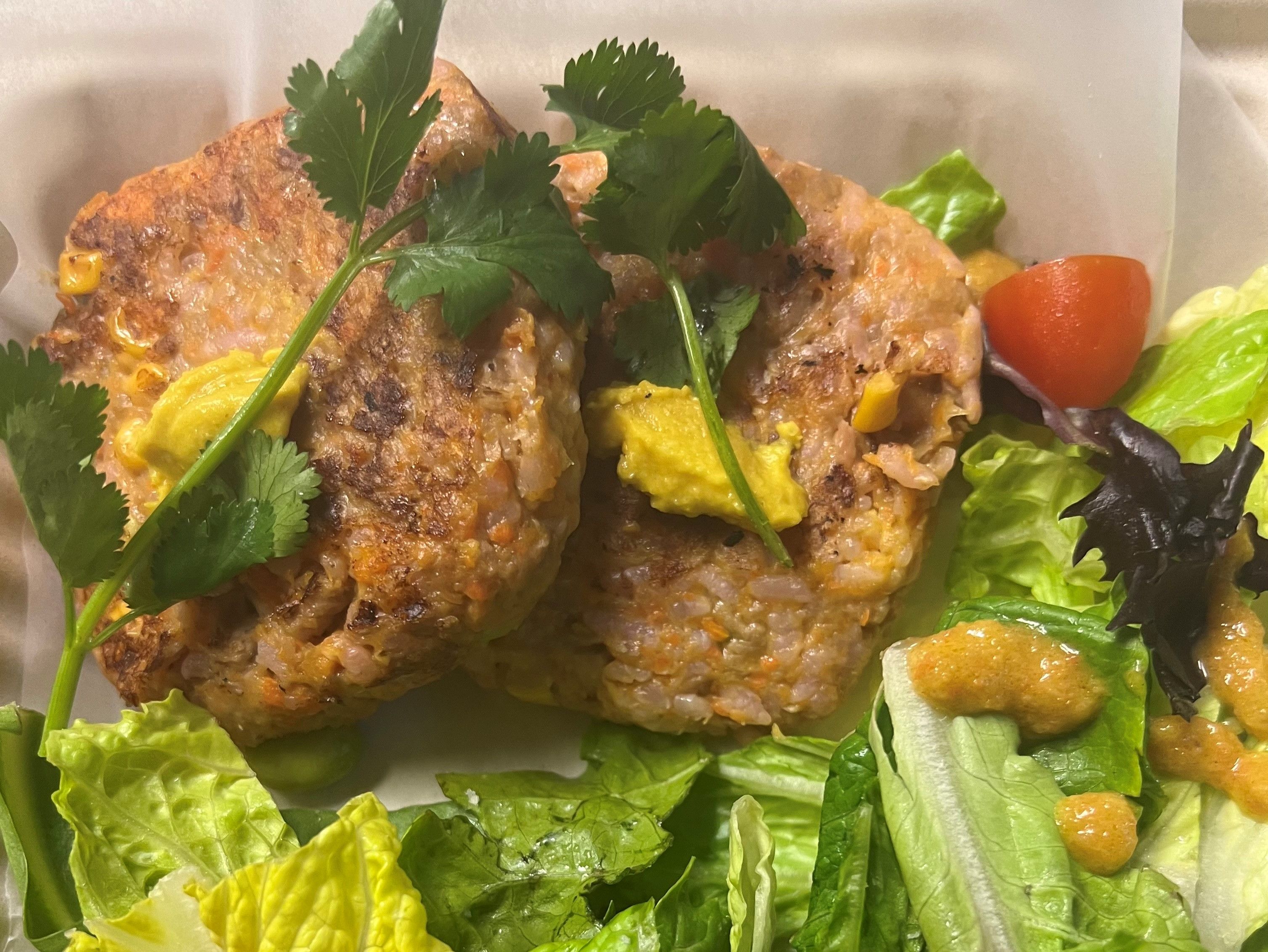 Vegan Hamburger Plate.