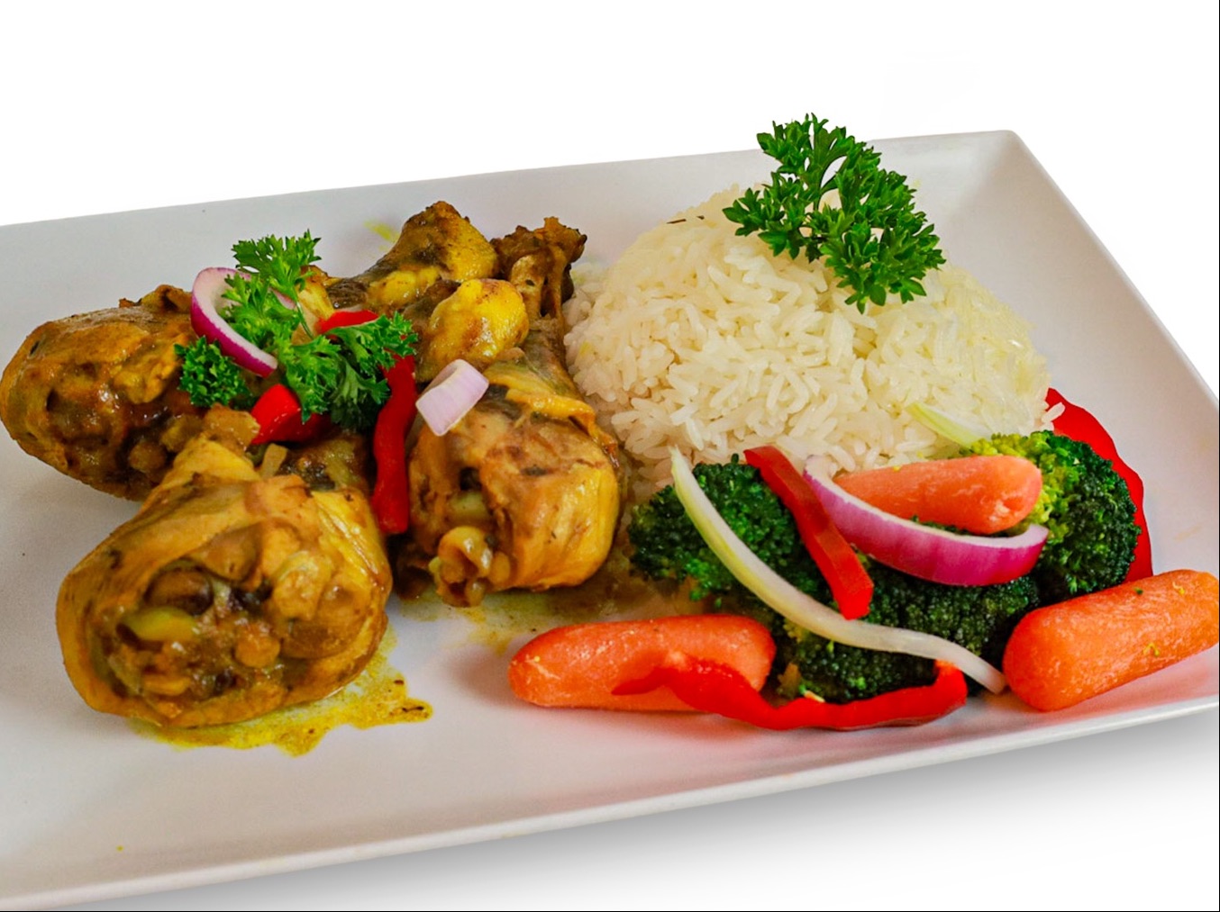 Lg.Curry Chicken (2 Sides).