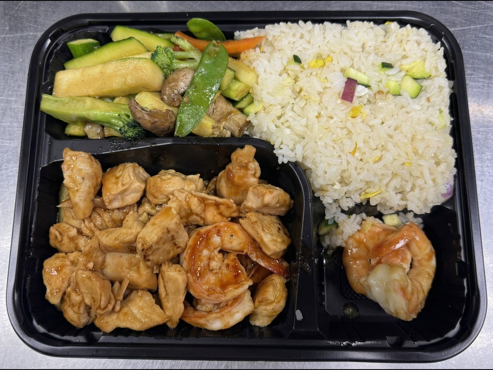 (H) Chicken & Shrimp.
