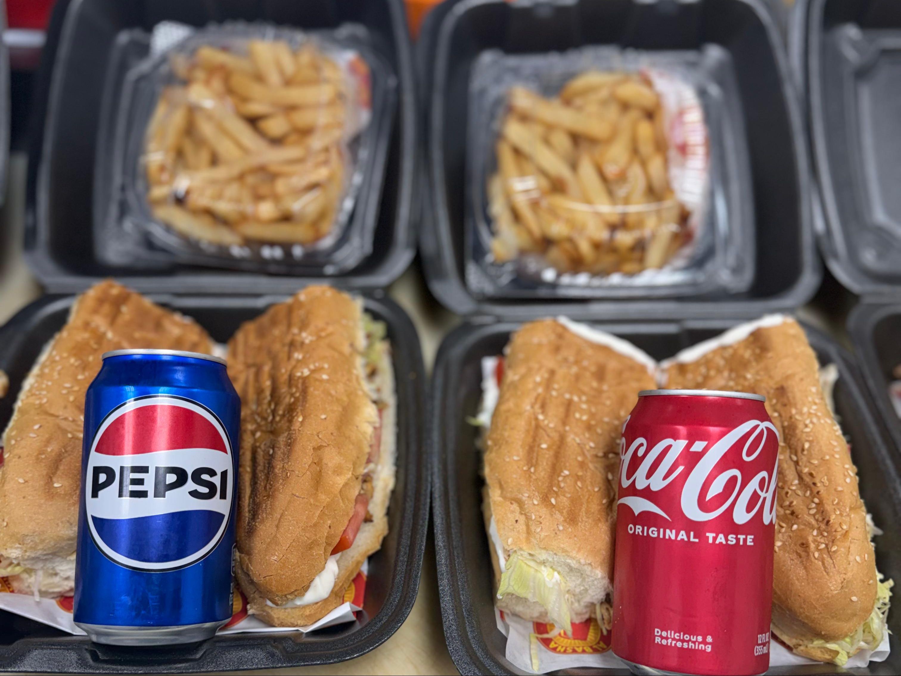 12" chicken Sub combo (fries+pop)