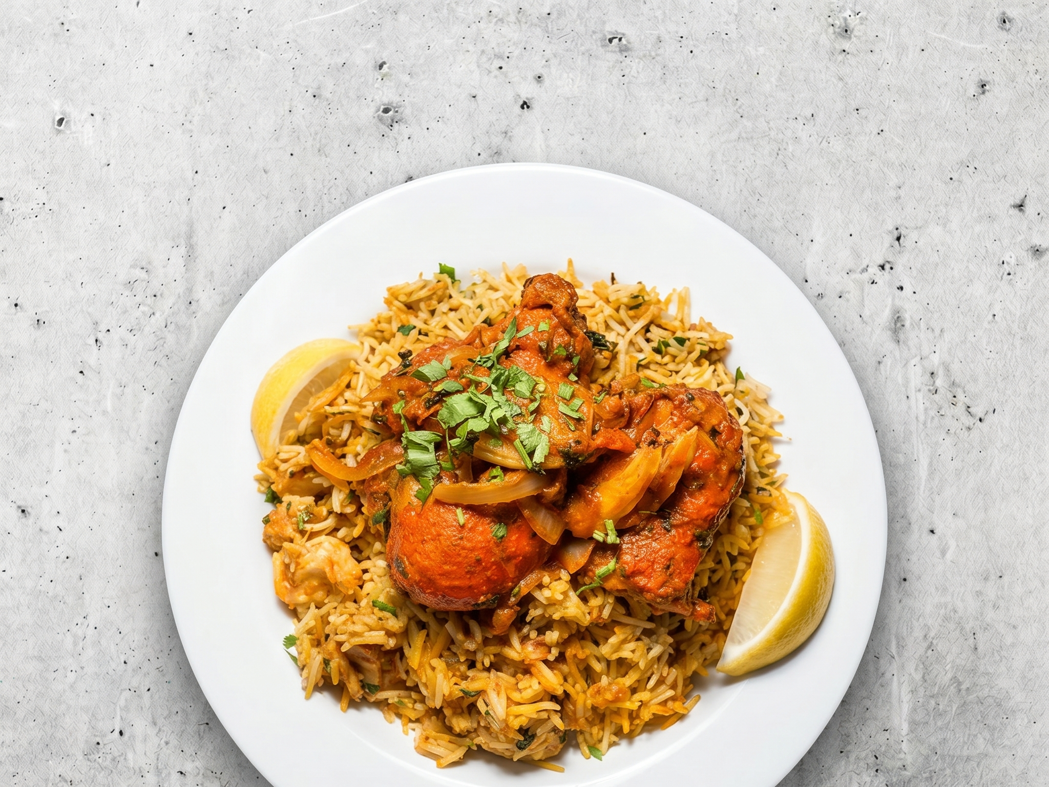Tandoori Chicken Biryani.