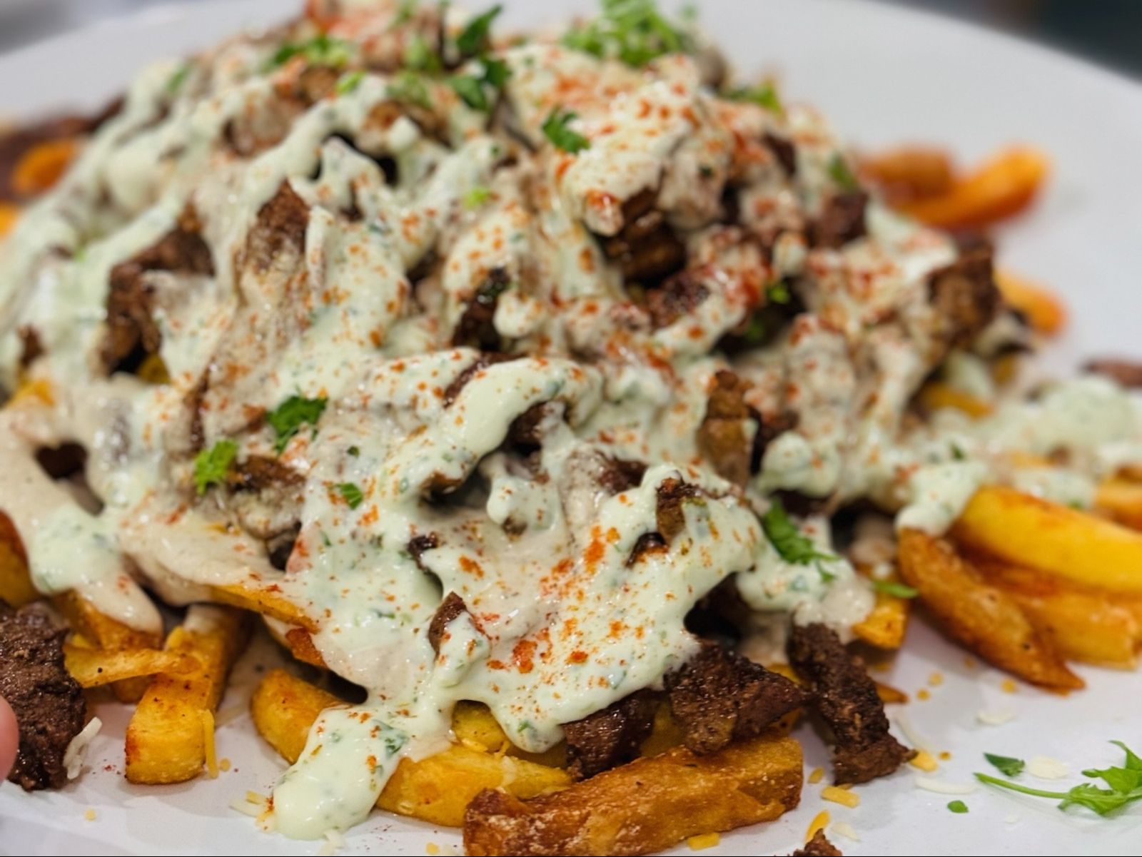 Loaded Shawarma Fries (gf).
