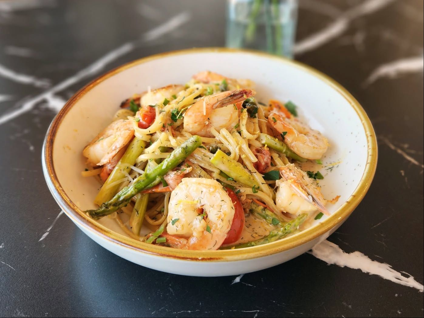 Spring Shrimp Linguine Pasta.