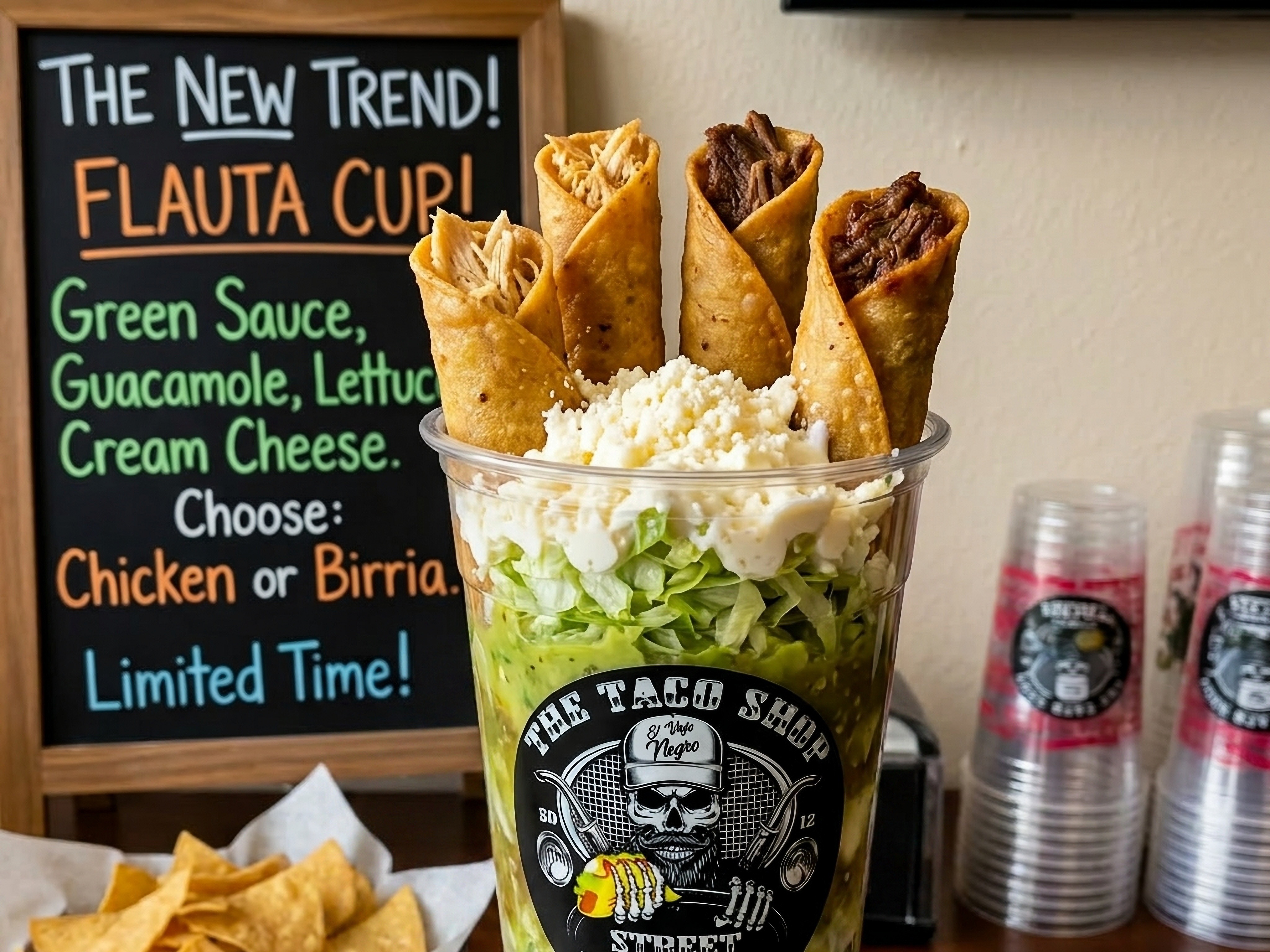 FLAUTAS IN A CUP