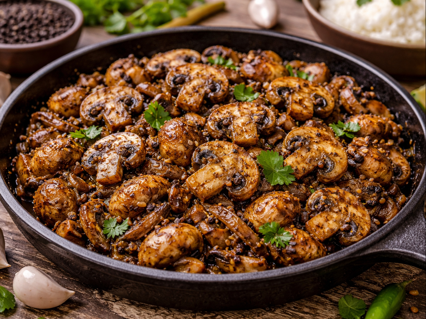 Mushroom Pepper Fry.
