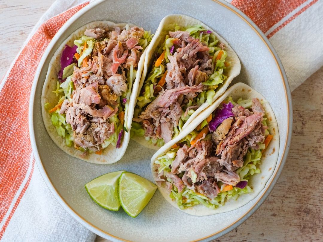 Pulled Pork Soft Tacos.