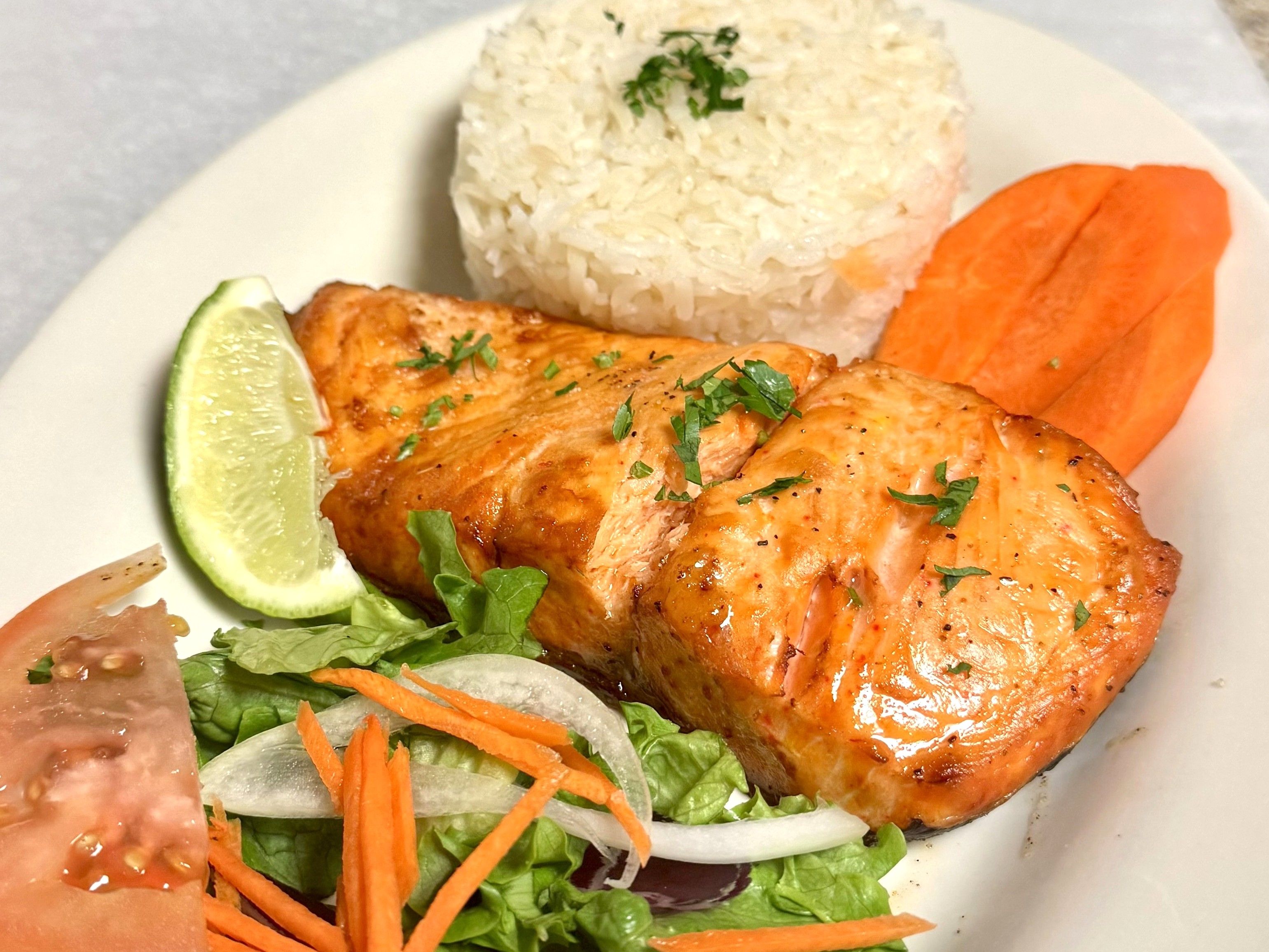 GRILLED SALMON.