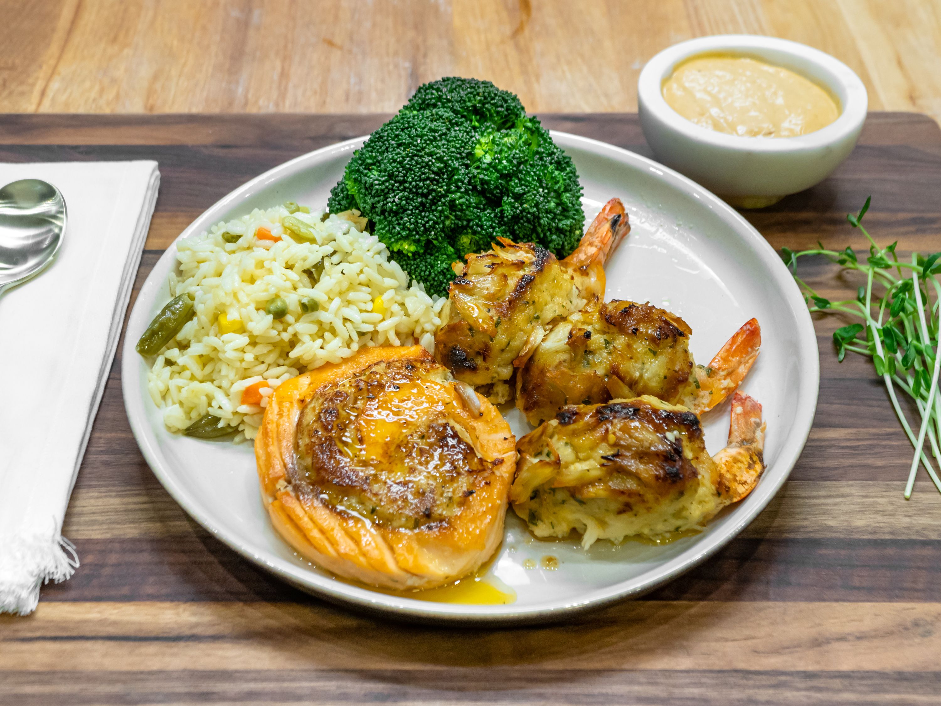 #Stuffed salmon/shrimp combo