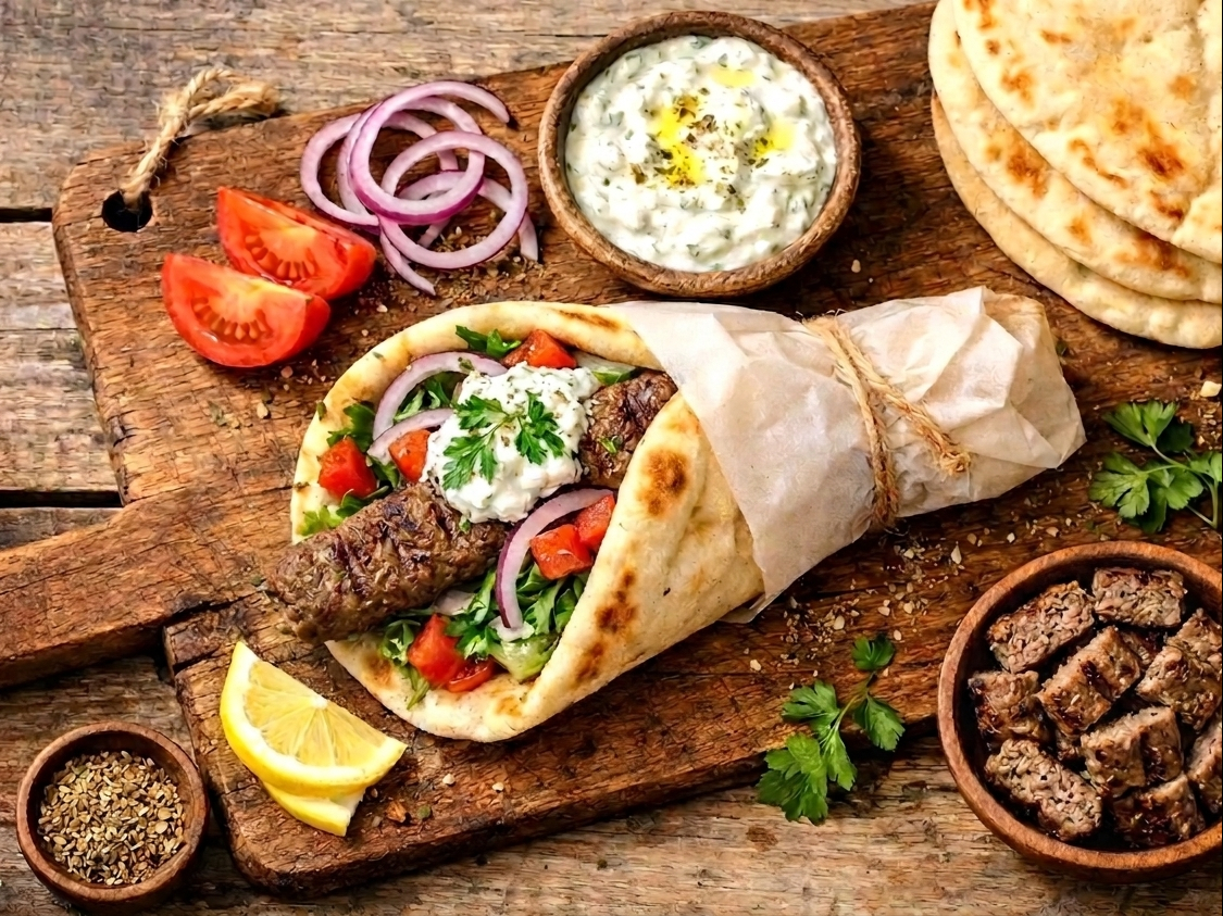 Beef Koobideh Wrap.