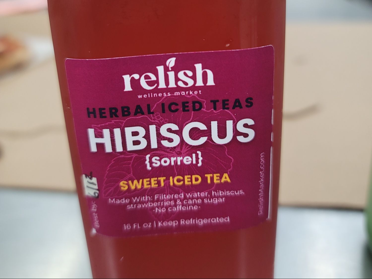 Hibiscus (Sorrel) Sweet Iced Tea by Relish Wellness Market.
