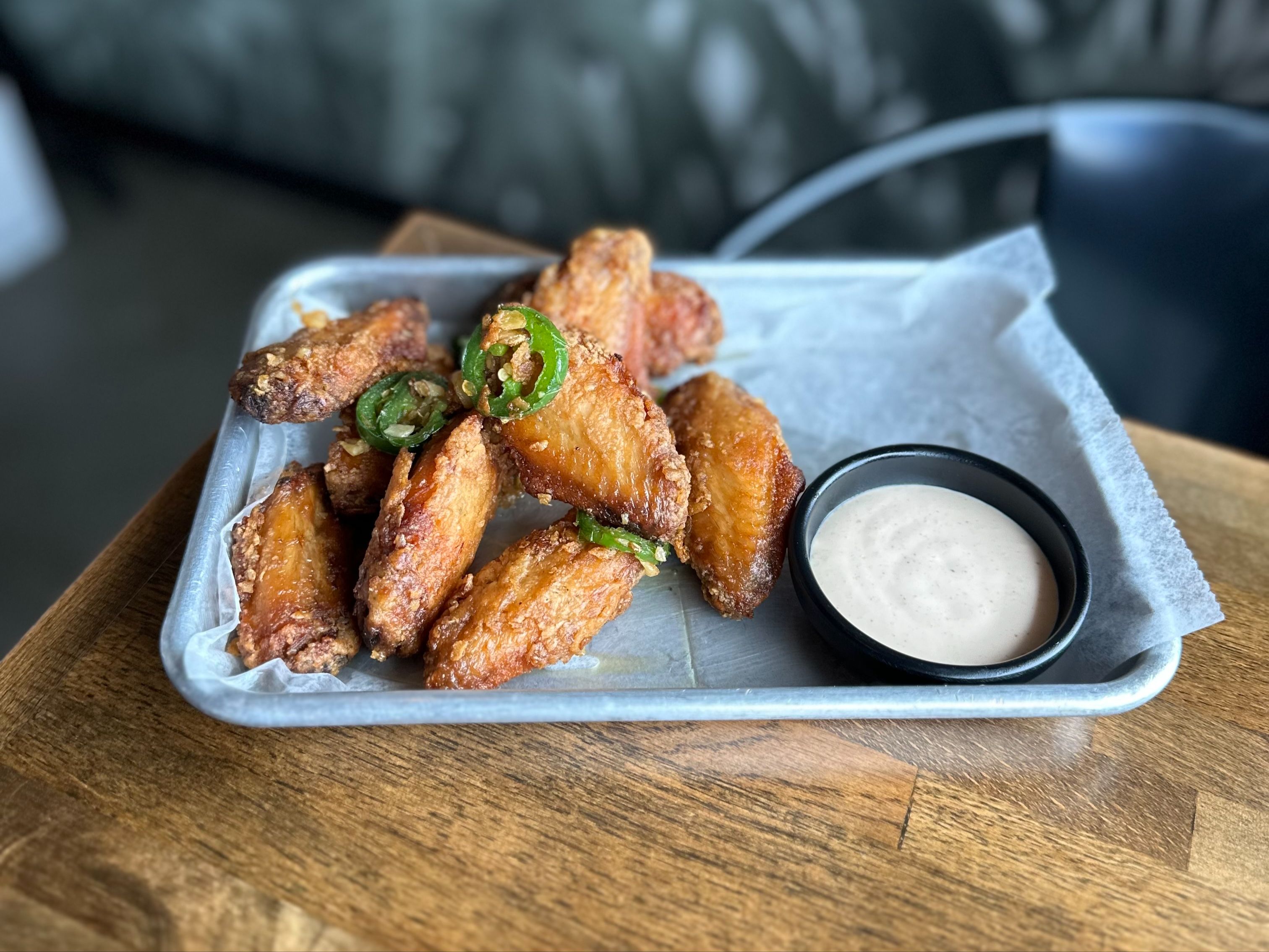 Garlic Chili Crispy Chicken Wings.