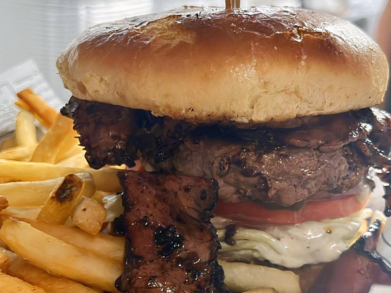 BBQ Pulled Beef Sandwich.