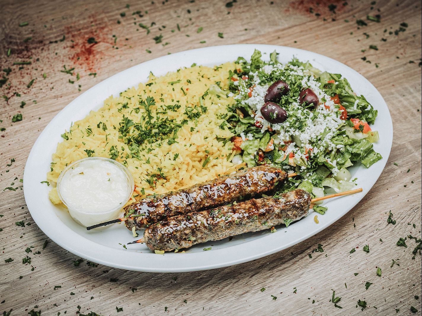 Kafta Kabob Platter.