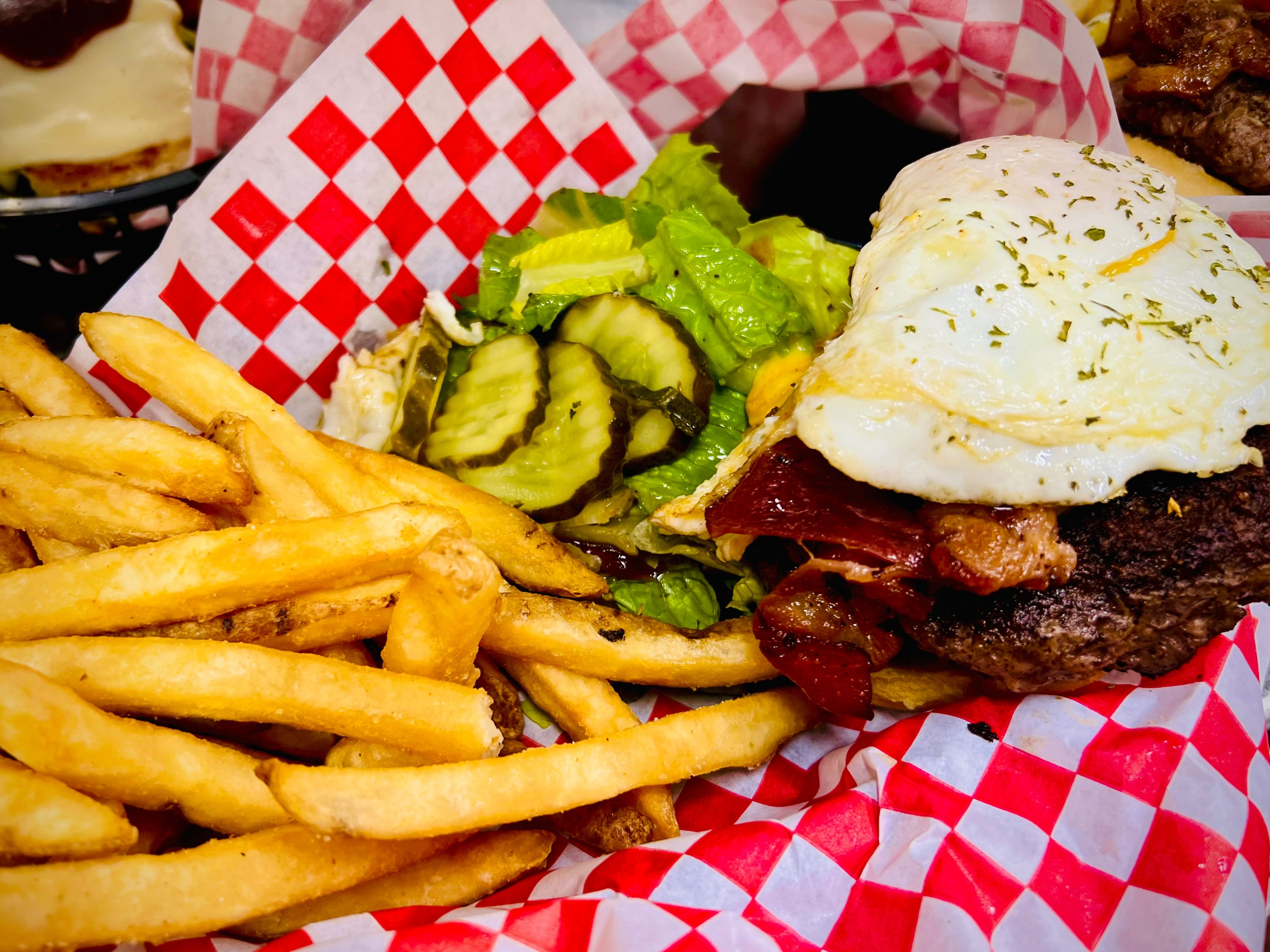 Bacon Egg Cheese Burger.