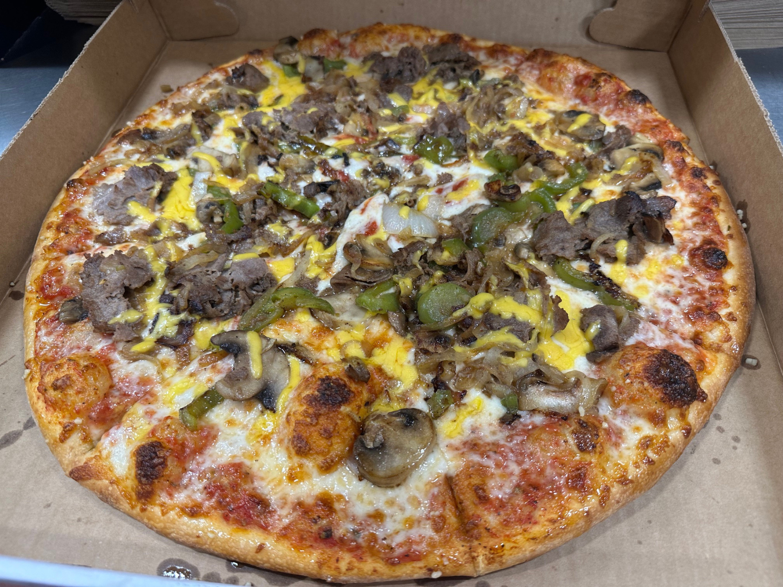 Cheesesteak Pizza (online)
