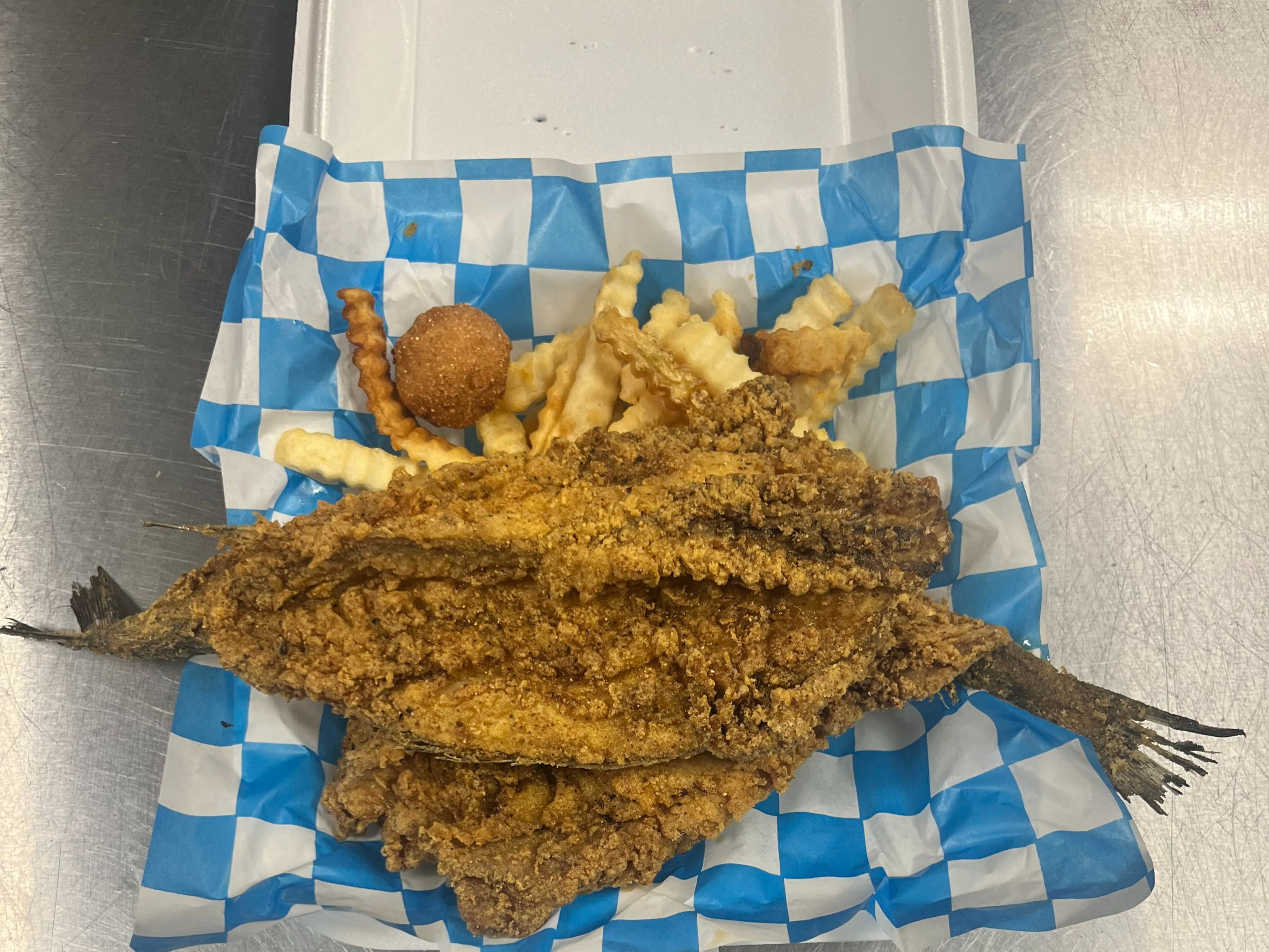 2 Piece Whole Whiting Dinner with Fries.