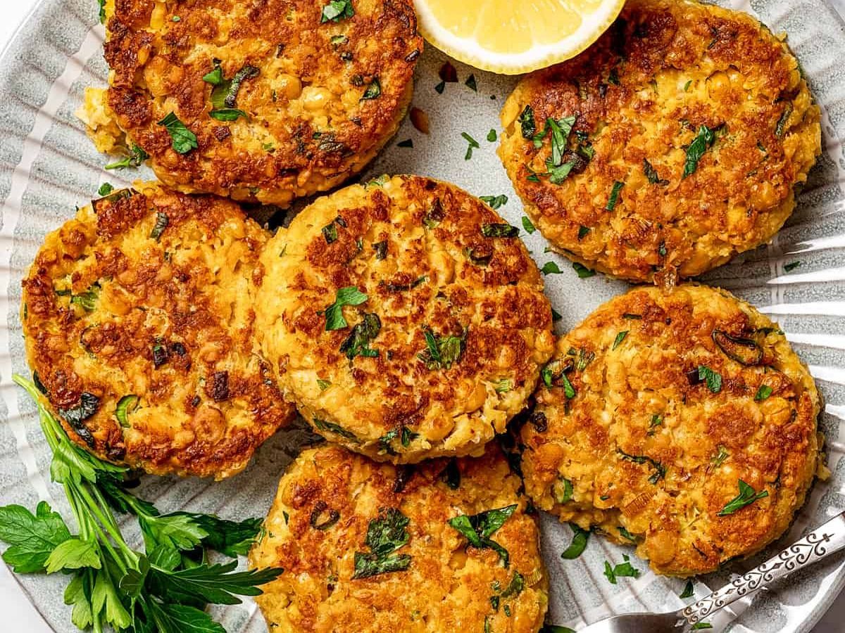 Roasted Beet and Chickpea Pattie.