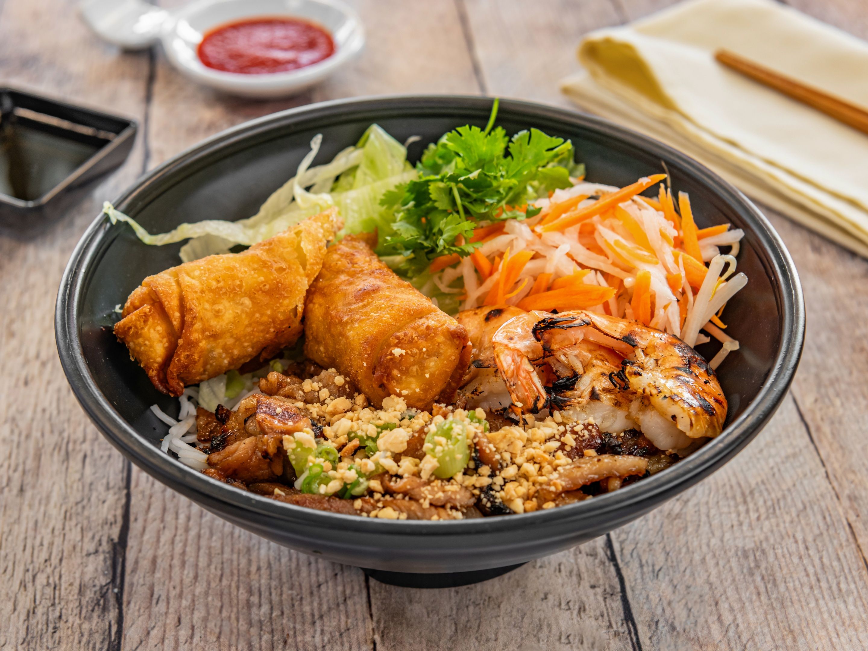 N3 Char-Broiled Pork & Prawn & Egg Roll.