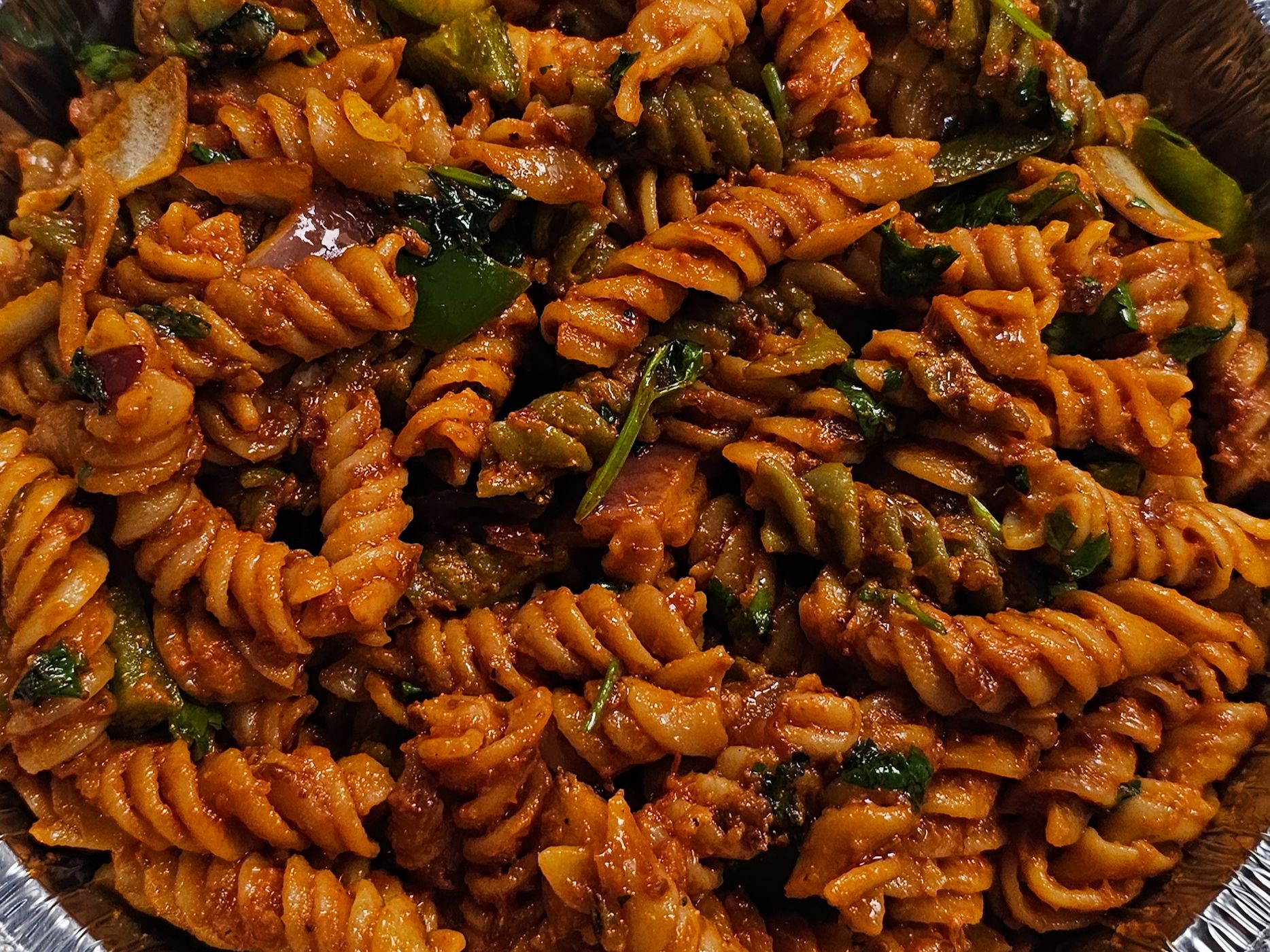 Achari Chicken Pasta.