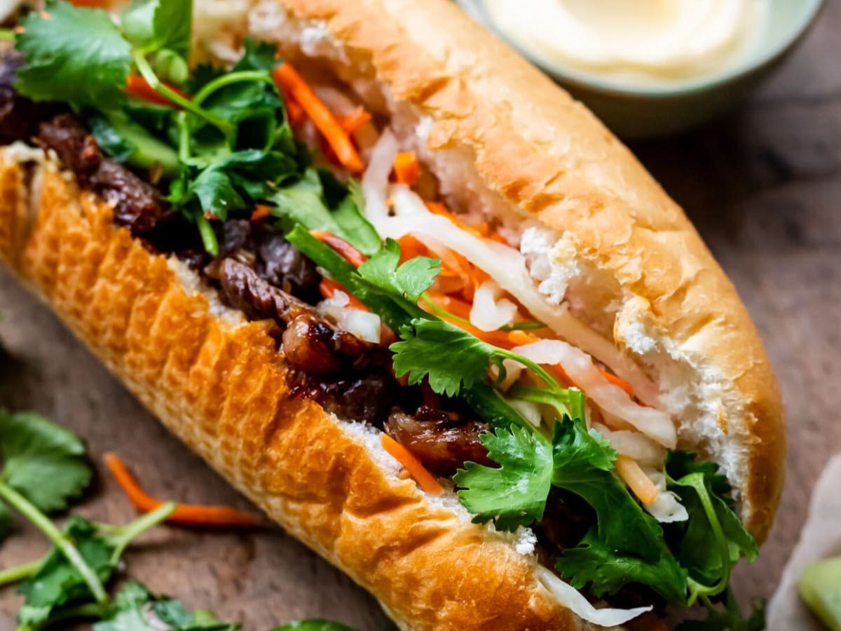 Black Pepper Grilled Beef Banh Mi.