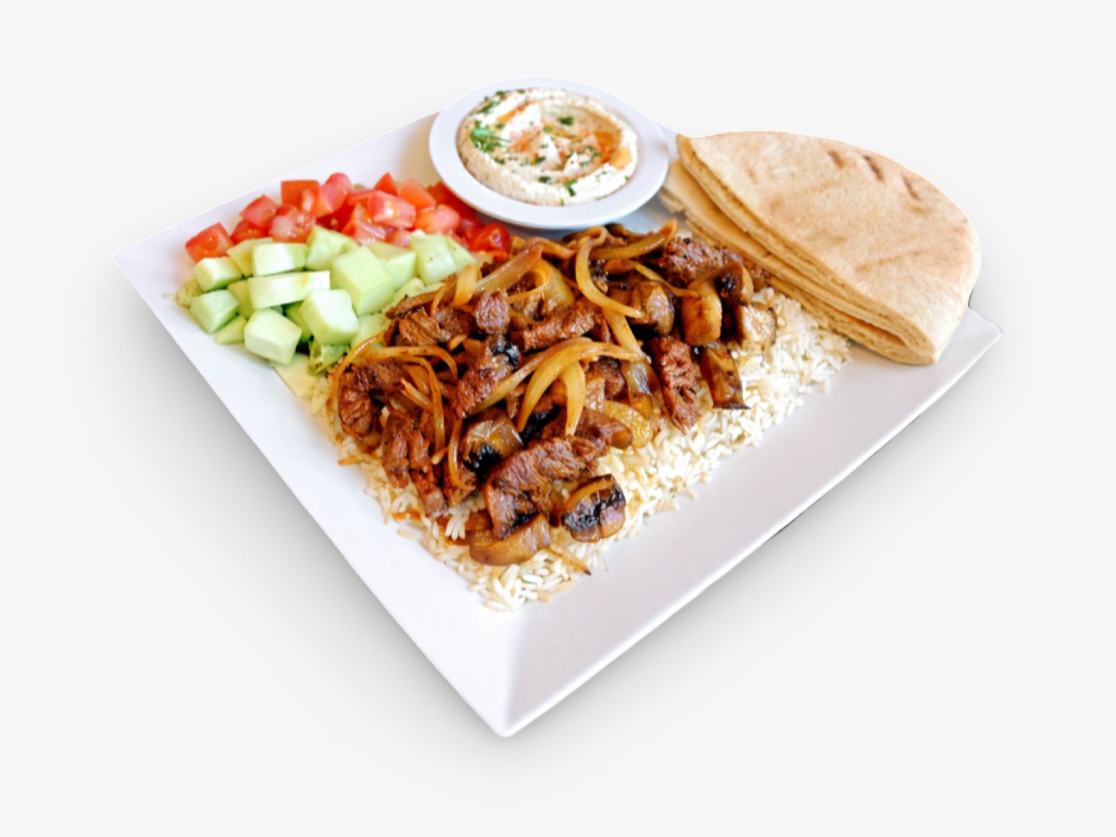 Steak Kabob (Beef) Plate.