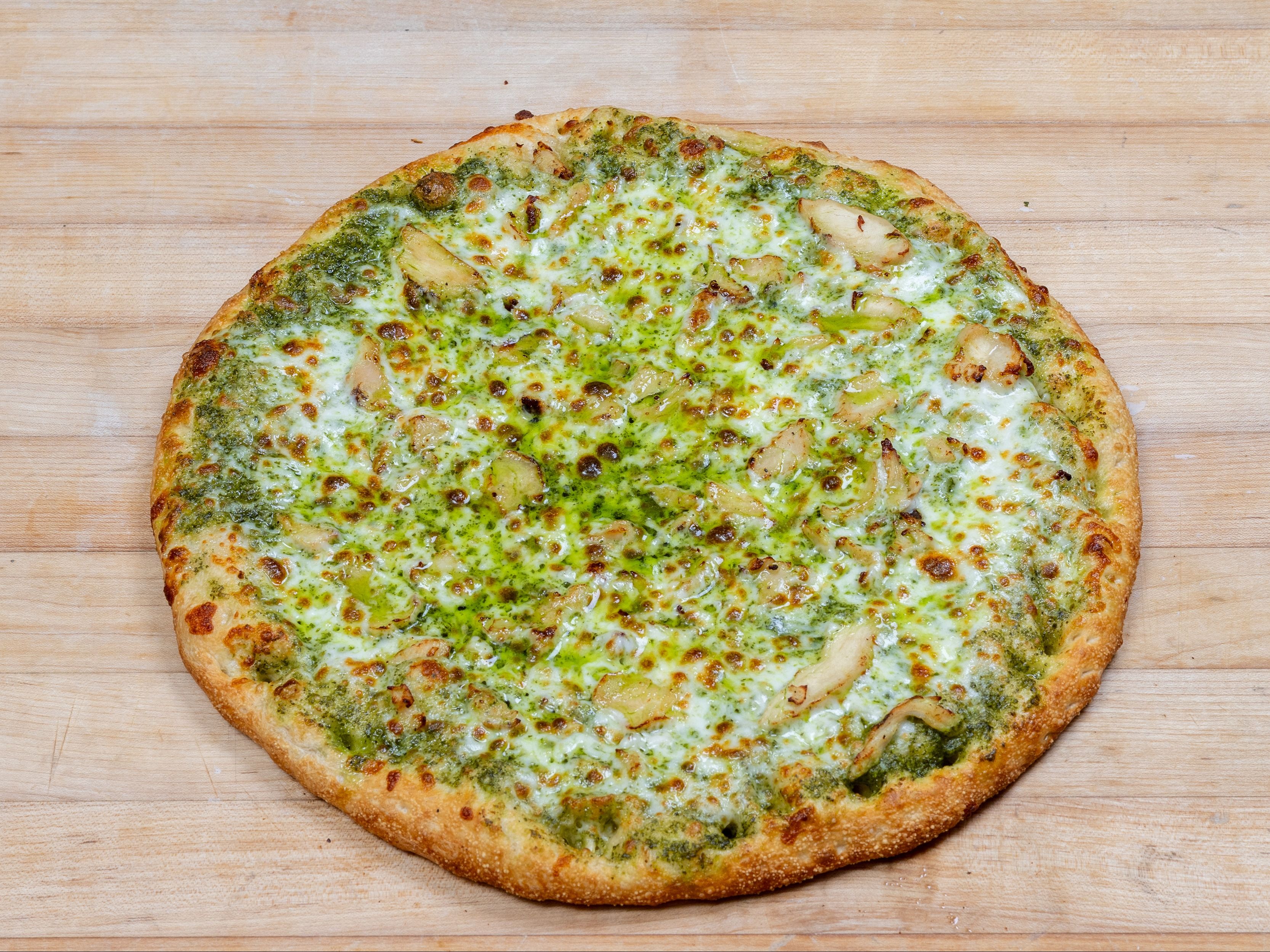 Chicken Pesto Pizza.