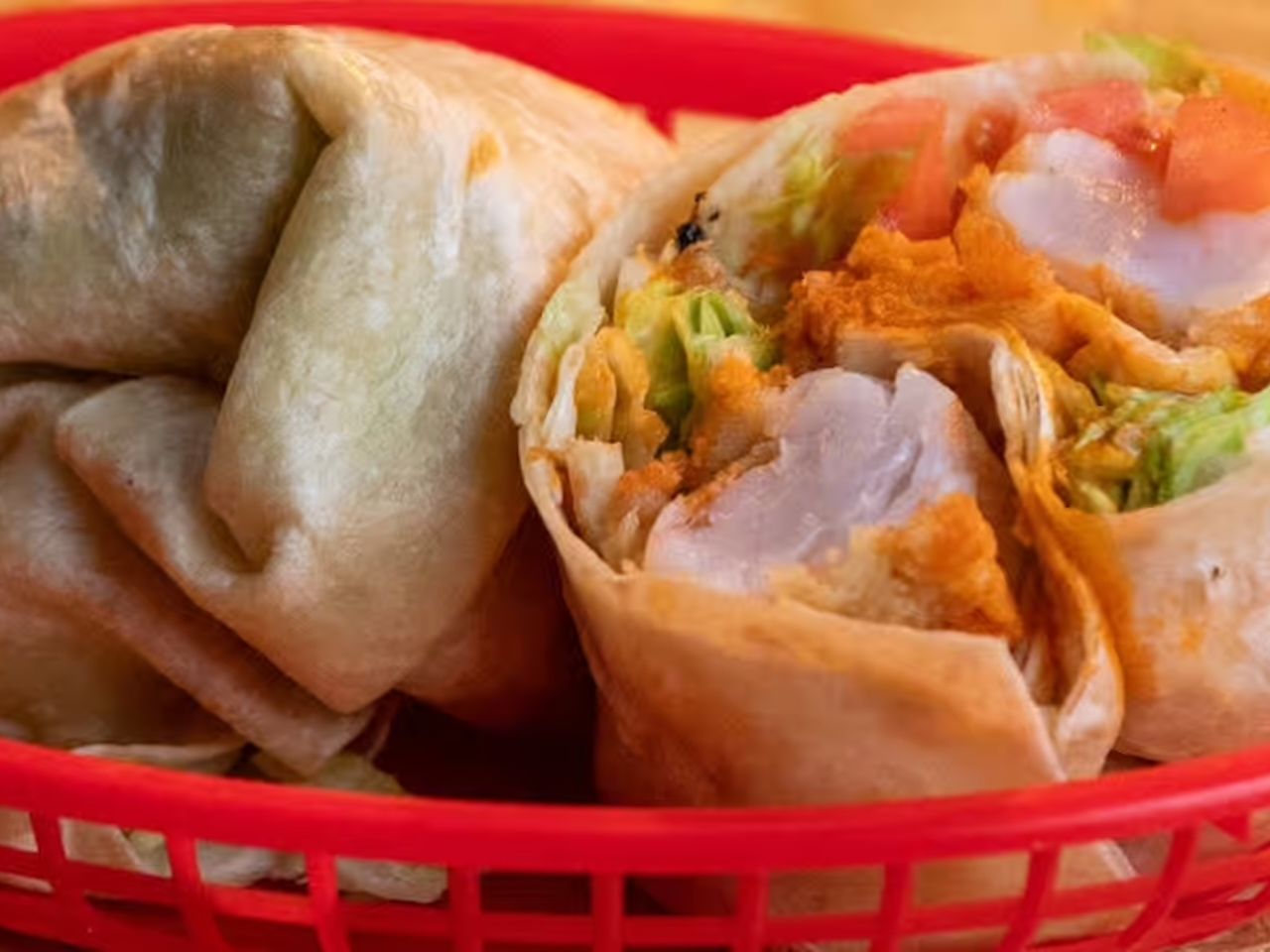Buffalo Shrimp Wrap.