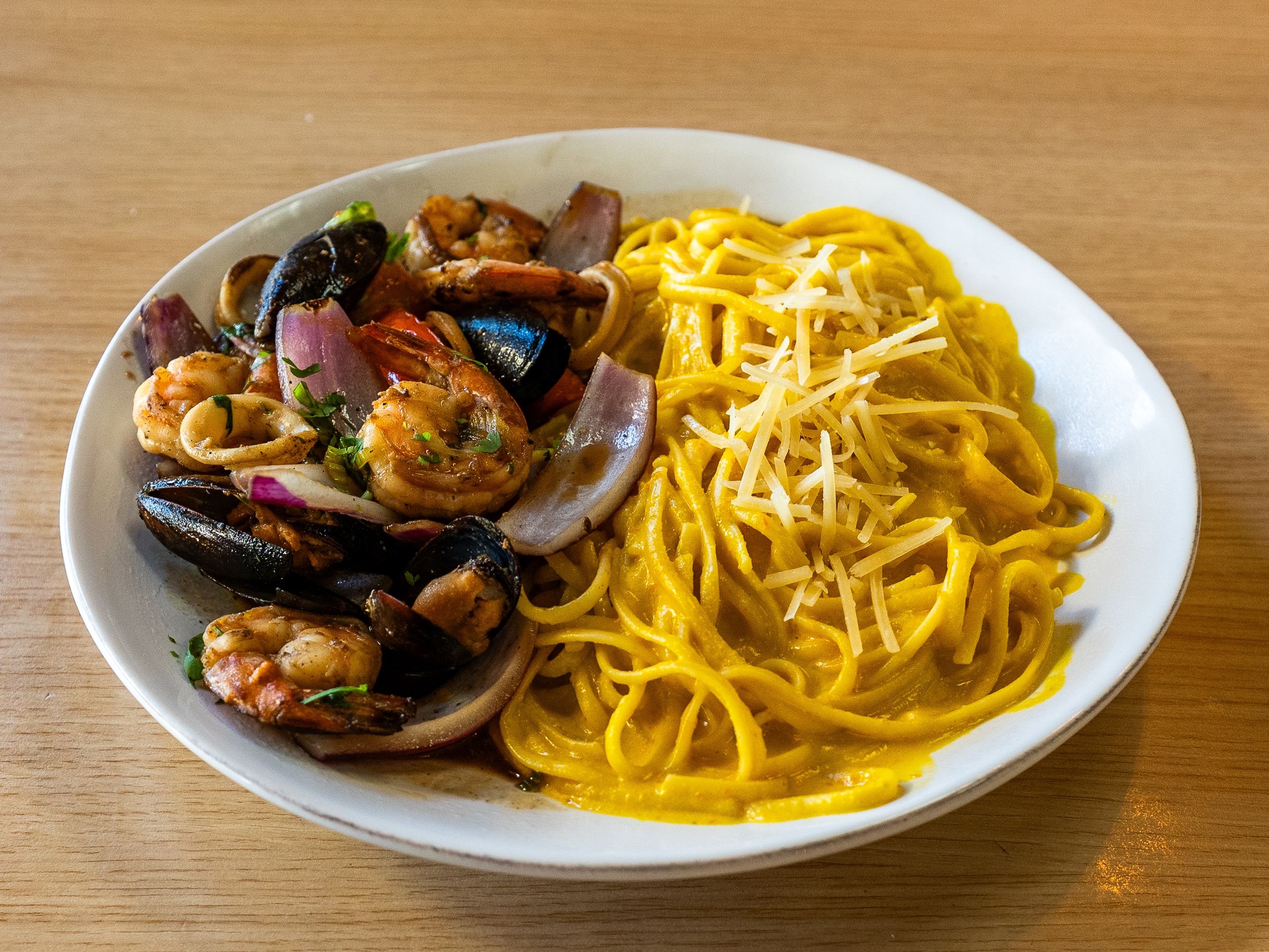 Mariscos A La Huancaina.