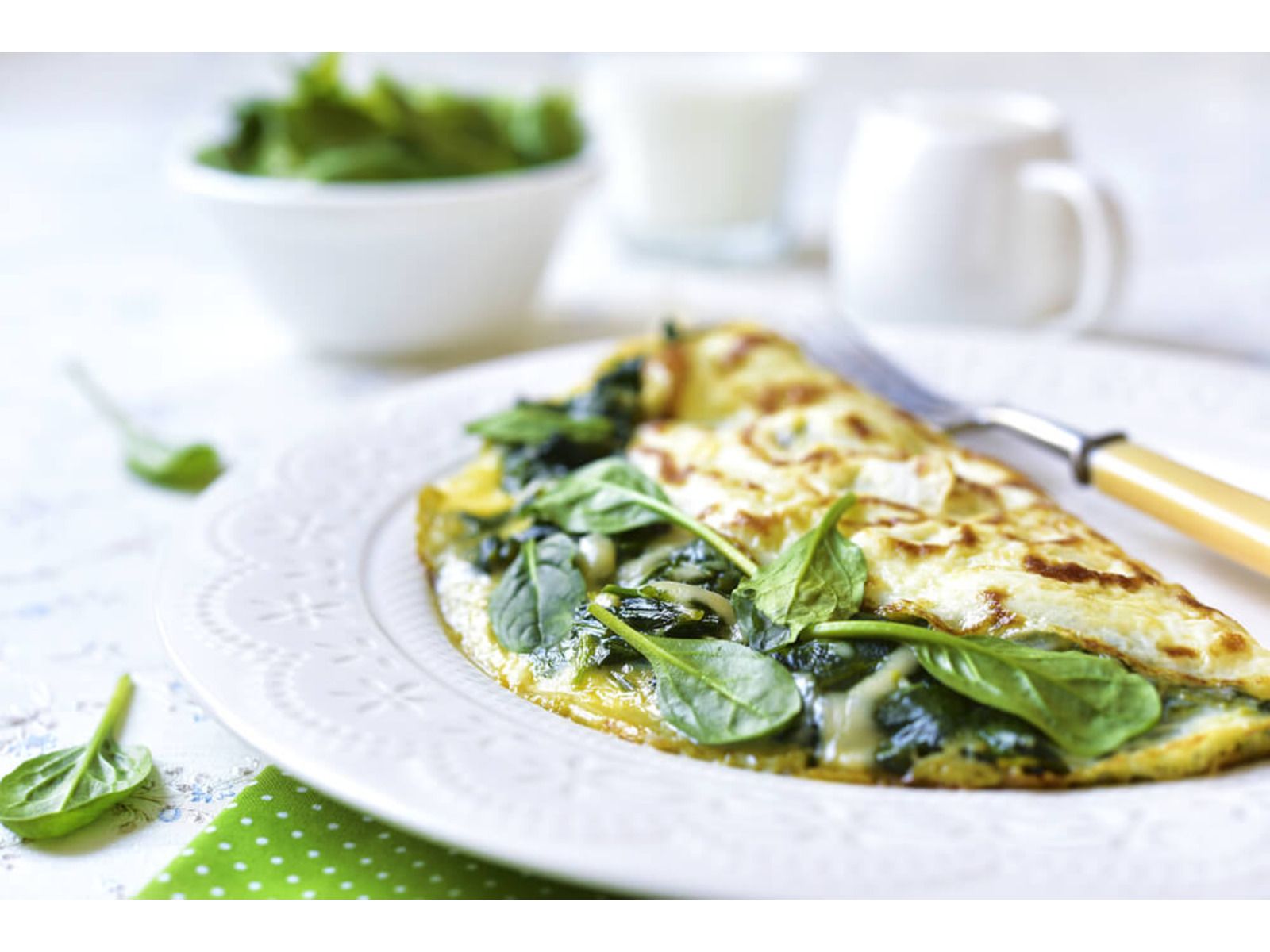 Spinach & Cheese Omelette.