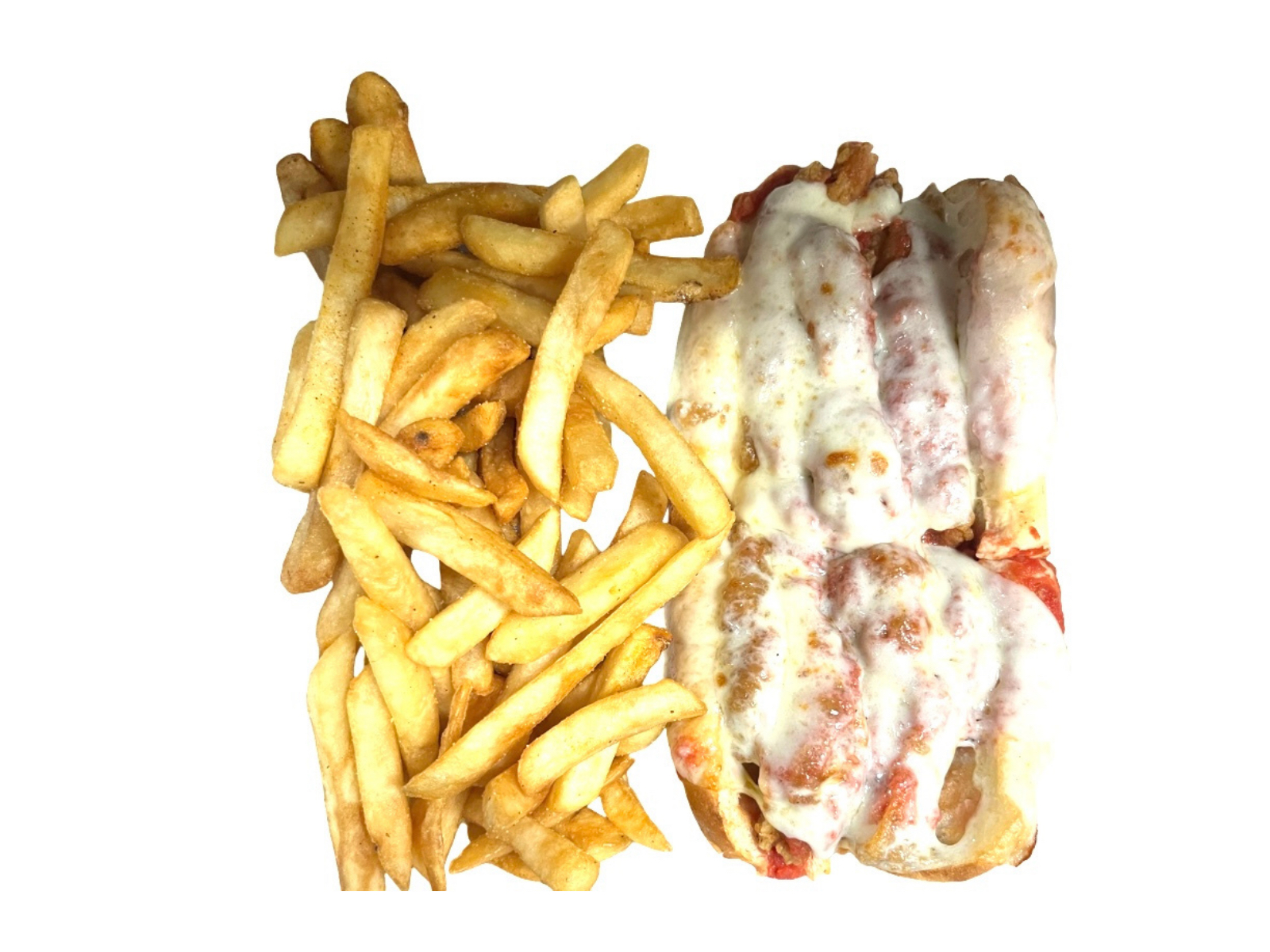 MEATBALL PARM SUB W/FRIES.