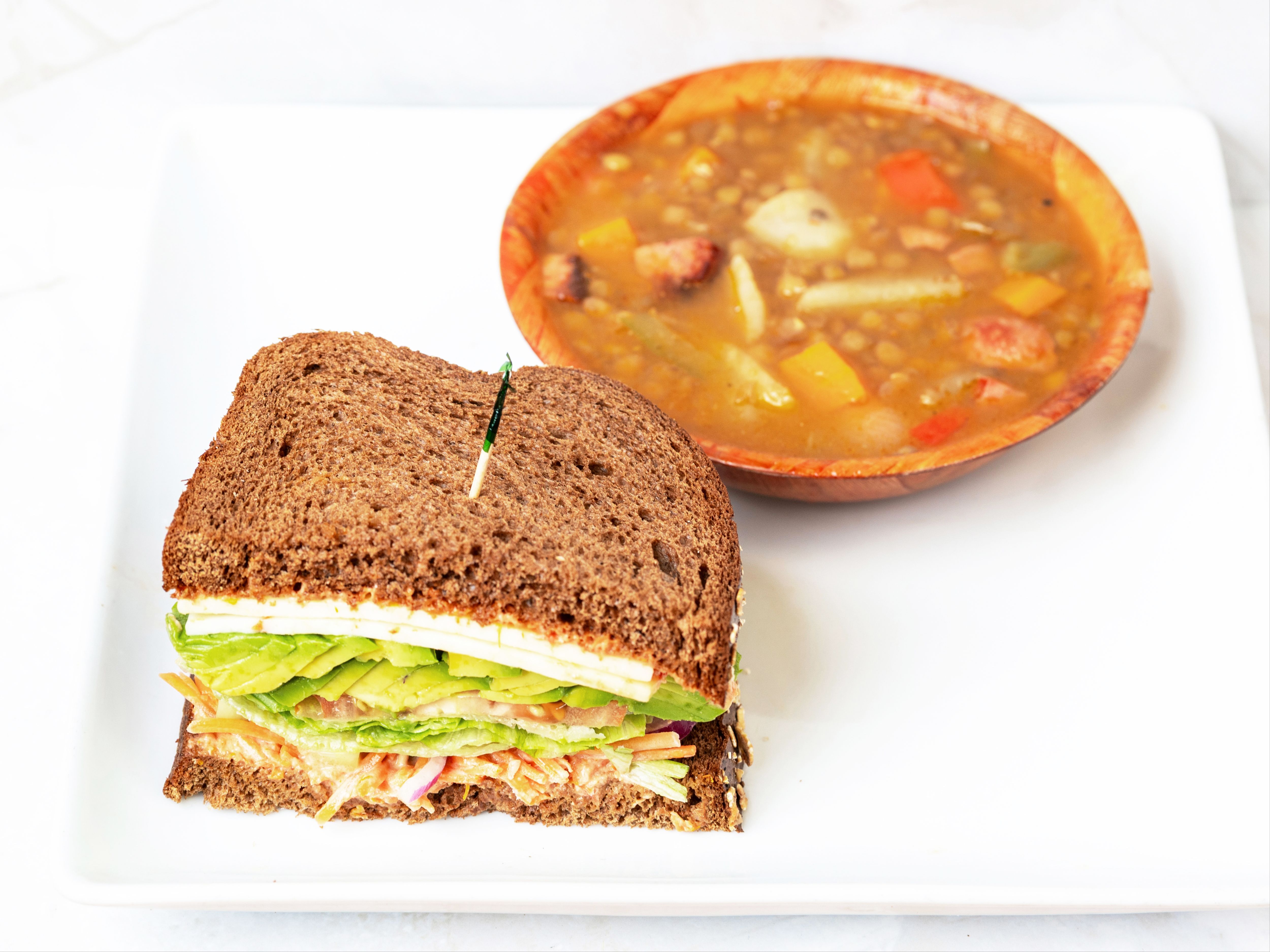 Half Avocado Sandwich