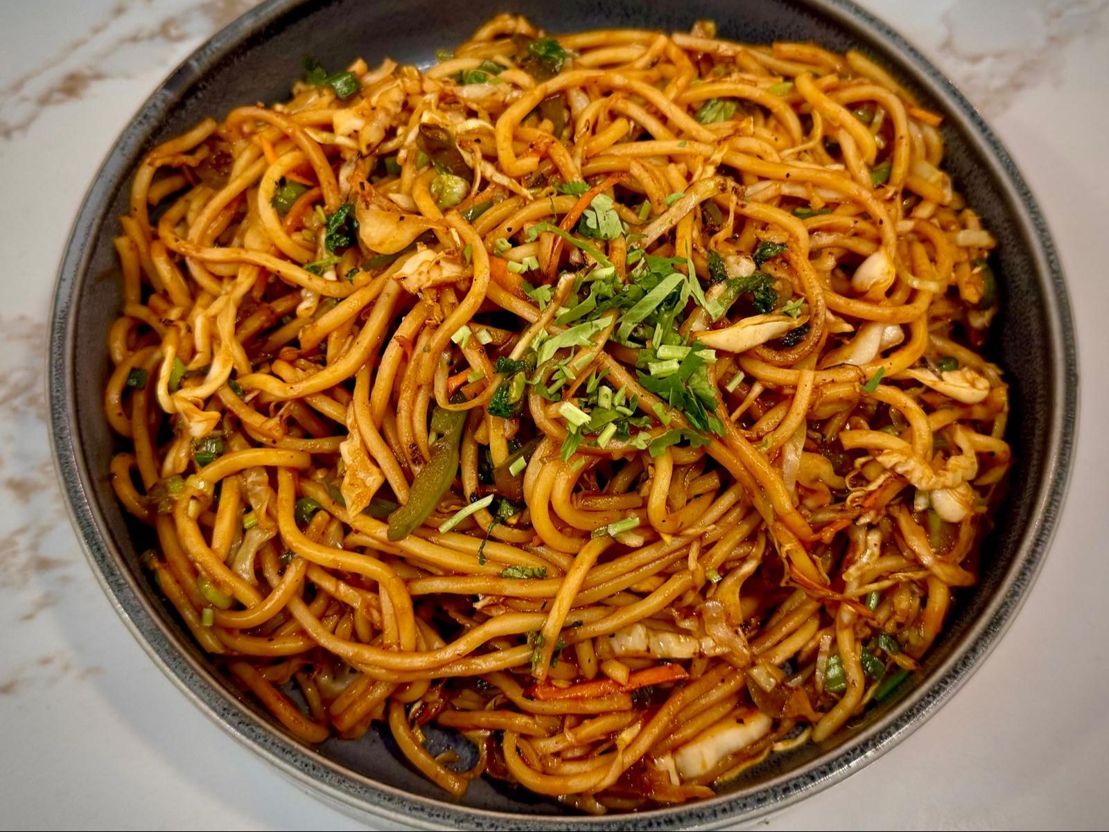 Shrimp Hakka Noodles.