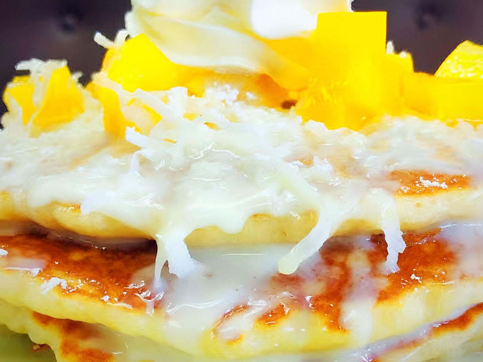 Mango Coconut Pancakes.