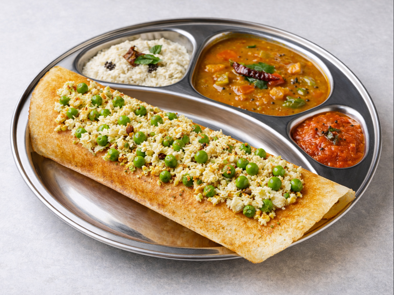 Paneer And Peas Dosa (V,GF)